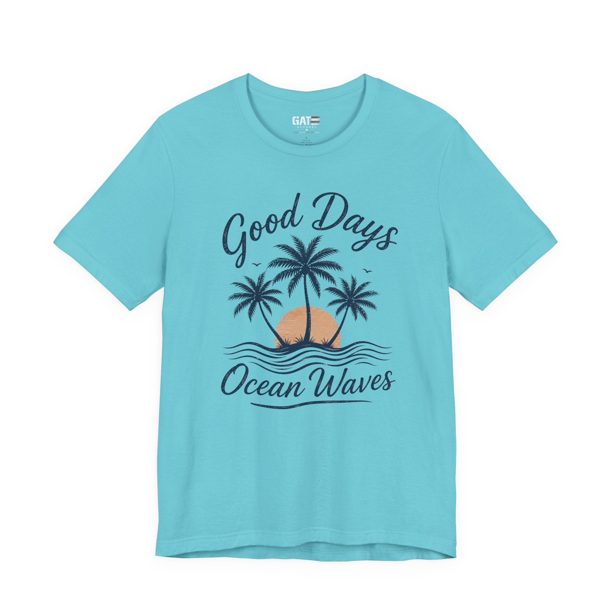 Ocean Waves T-Shirt — "Good Days" Beach Palm Sunset Tee