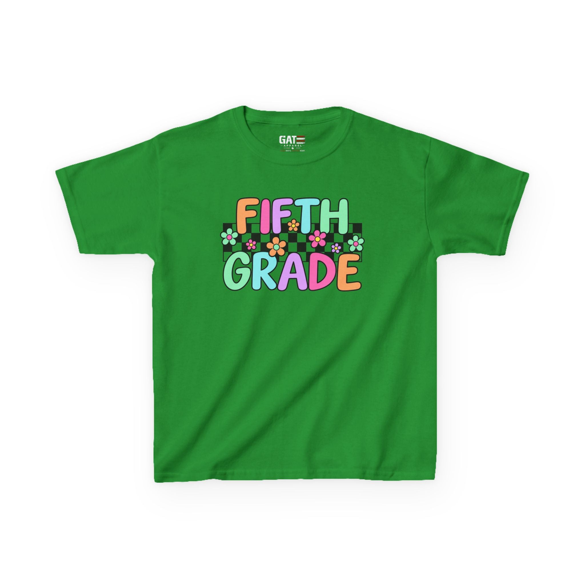 Custom Grade Level Shirt for Kids – Retro Checkered Floral Back to School Tee