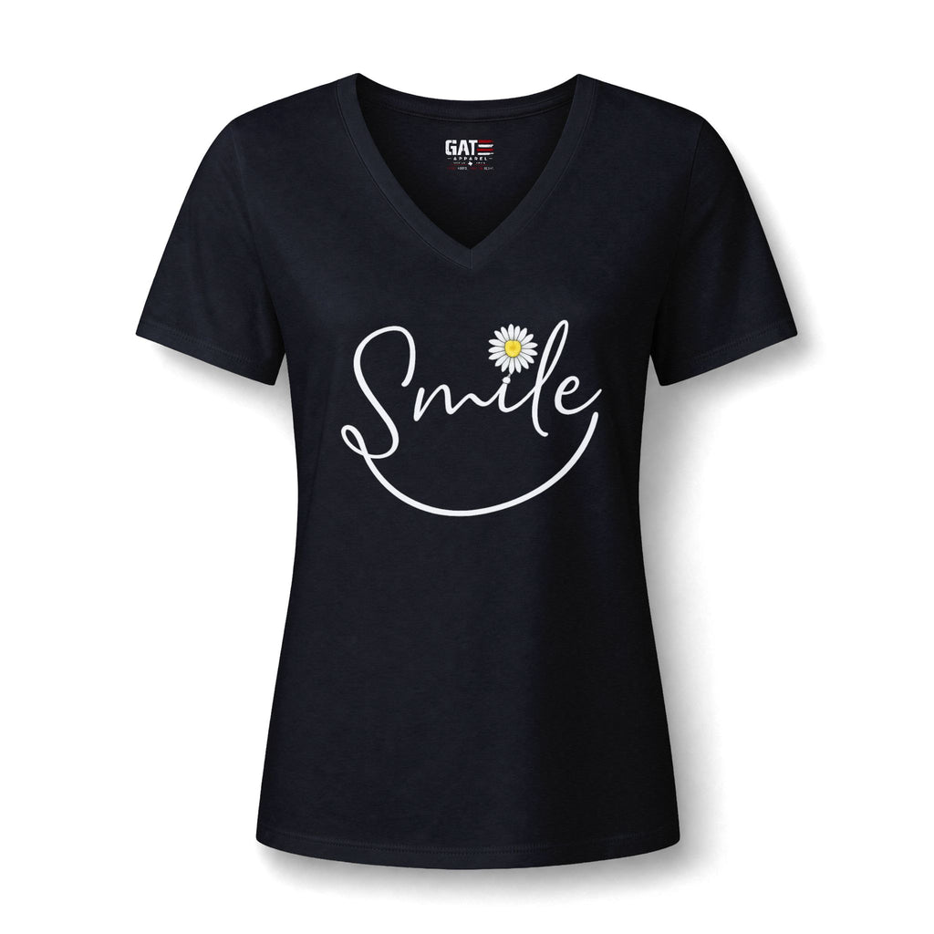 Smile Daisy V-Neck Tee