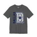 Dallas Football Glitter D Shirt, Blue and Silver Game Day Tee, Western Script Graphic Shirt, Sparkle Fan Apparel