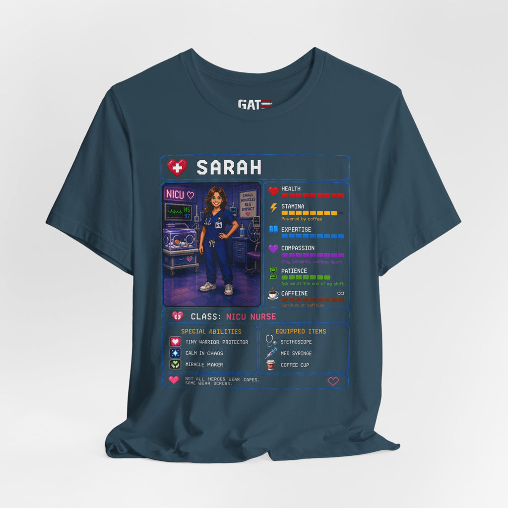 Custom NICU Nurse RPG Character Shirt | Personalized Nurse Gift
