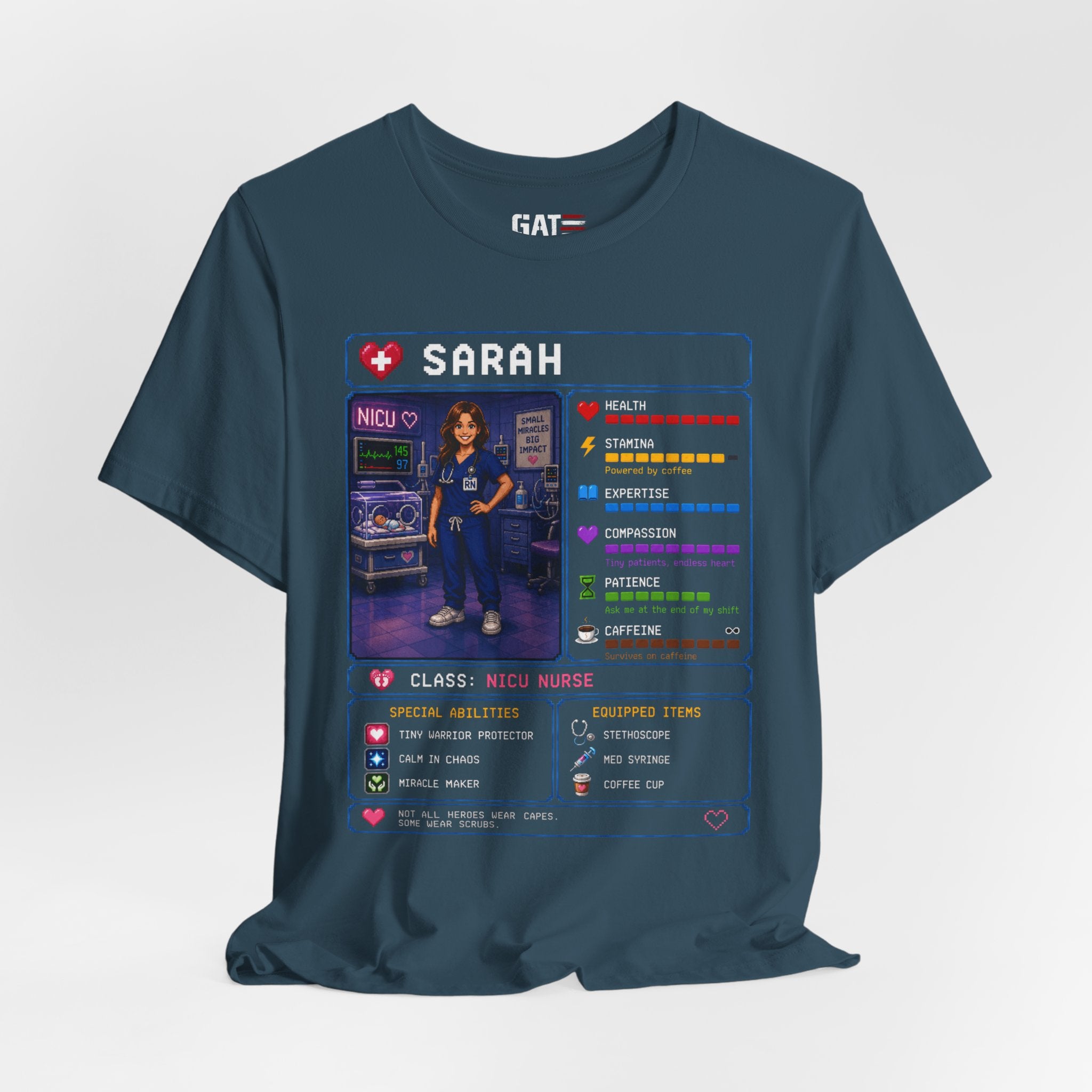 Custom NICU Nurse RPG Character Shirt | Personalized Nurse Gift