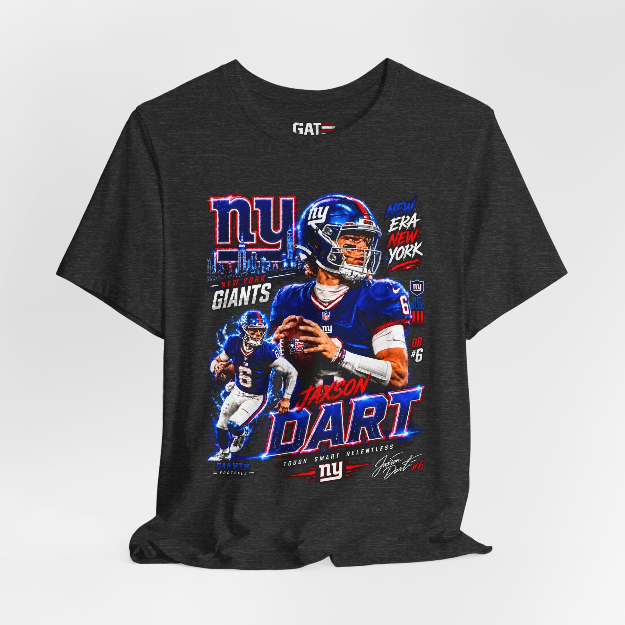 Jaxson Dart New York Giants Tee Retro Player Graphic T-Shirt