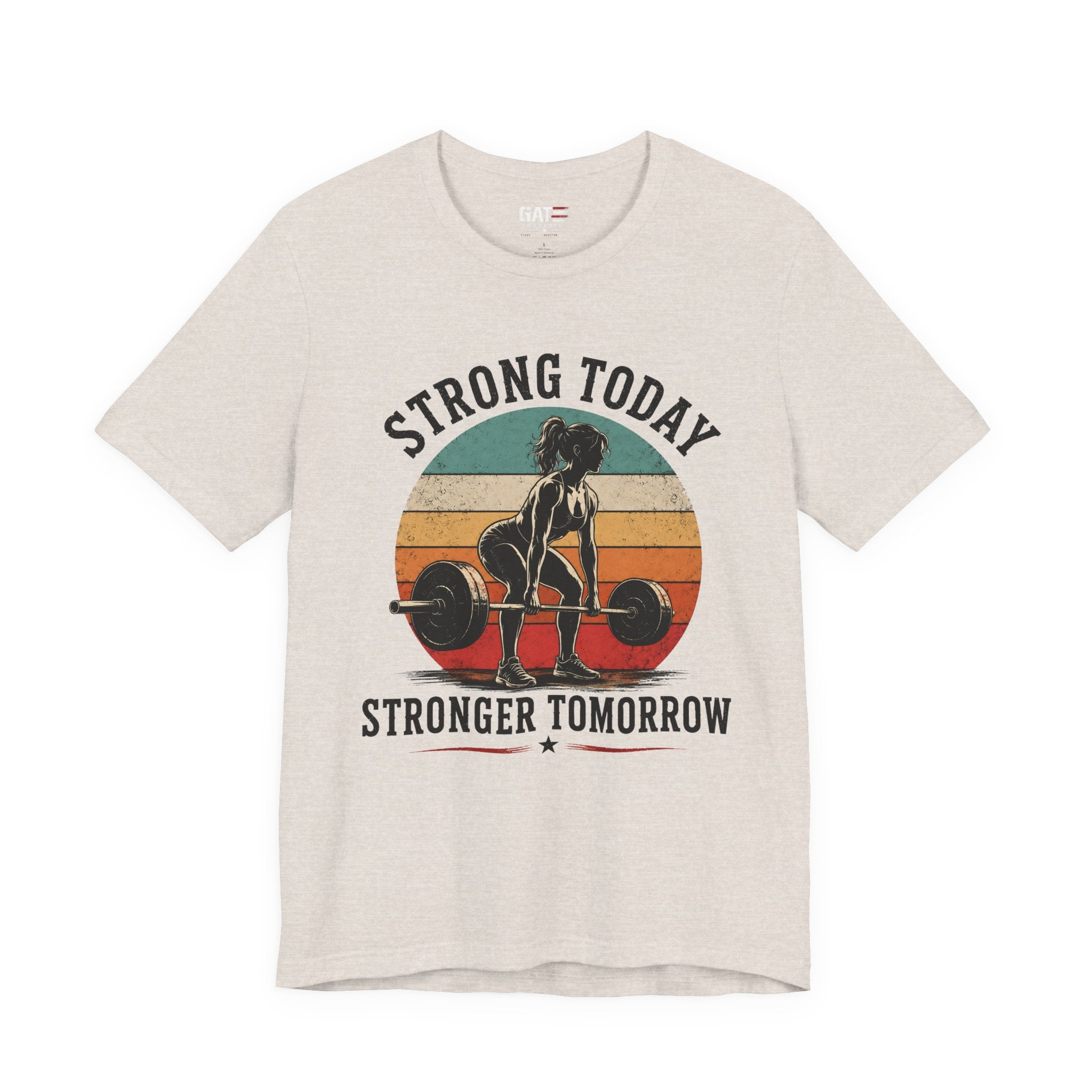 Strong Today Stronger Tomorrow Shirt, Women's Gym Shirt, Retro Weightlifting Tee, Fitness Gift for Women