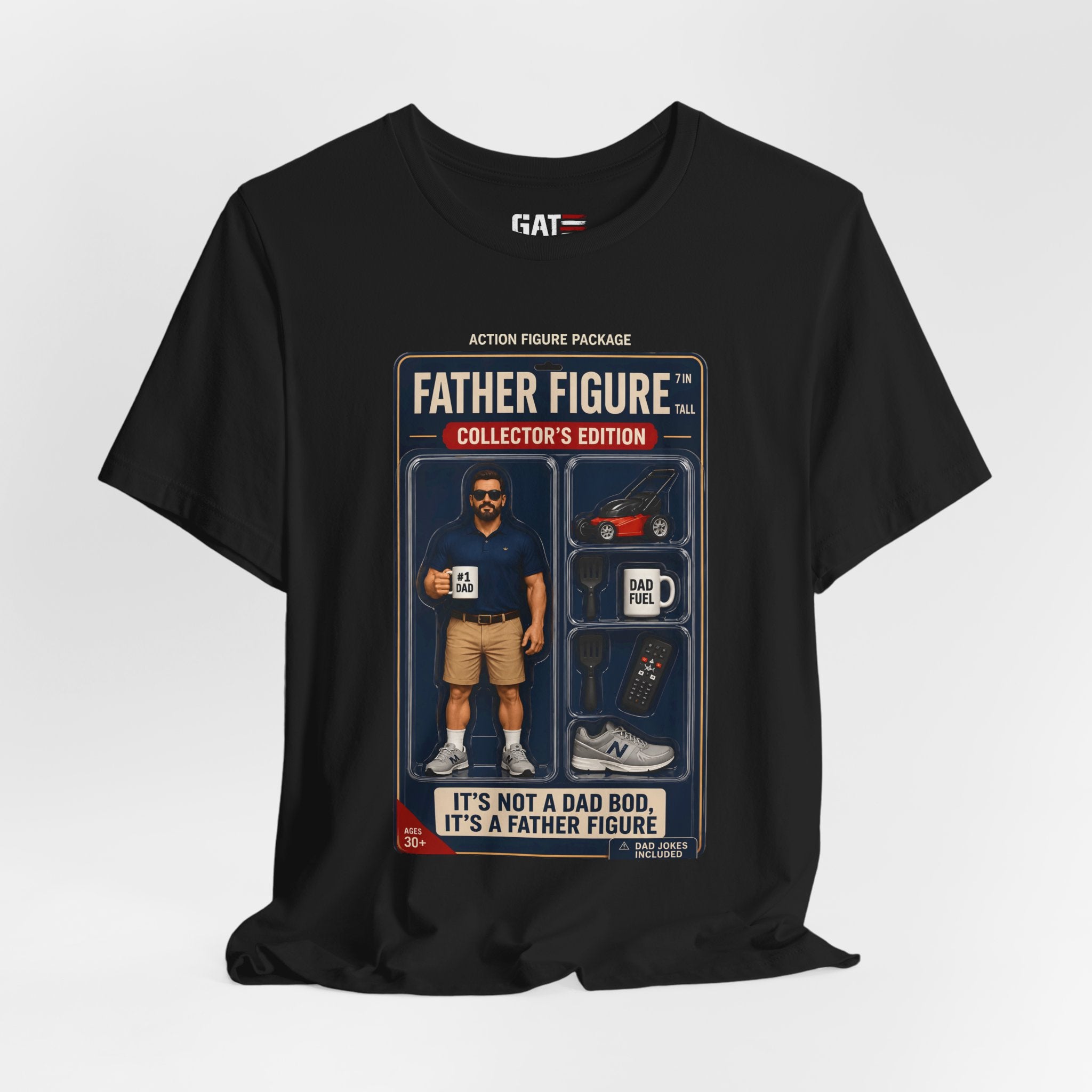 Father Figure Action Figure Shirt | Funny Dad Bod Tee | Collector's Edition Dad Shirt | Father's Day Gift for Dad | Dad Jokes Included