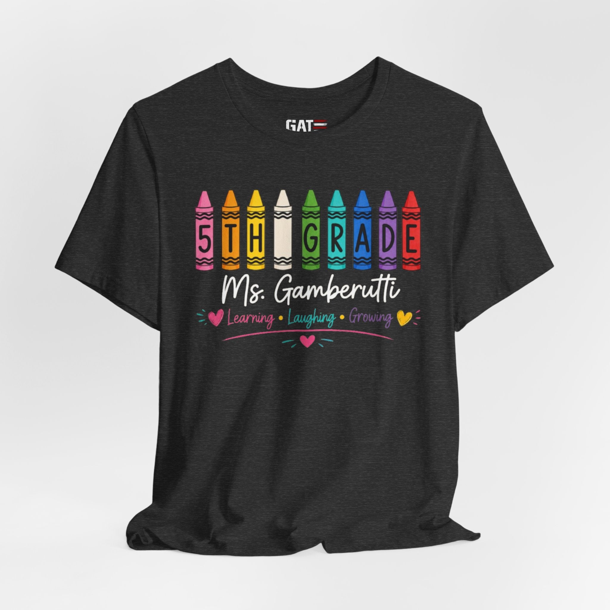 Customize Grade Level and Name Teacher Crayon Shirt