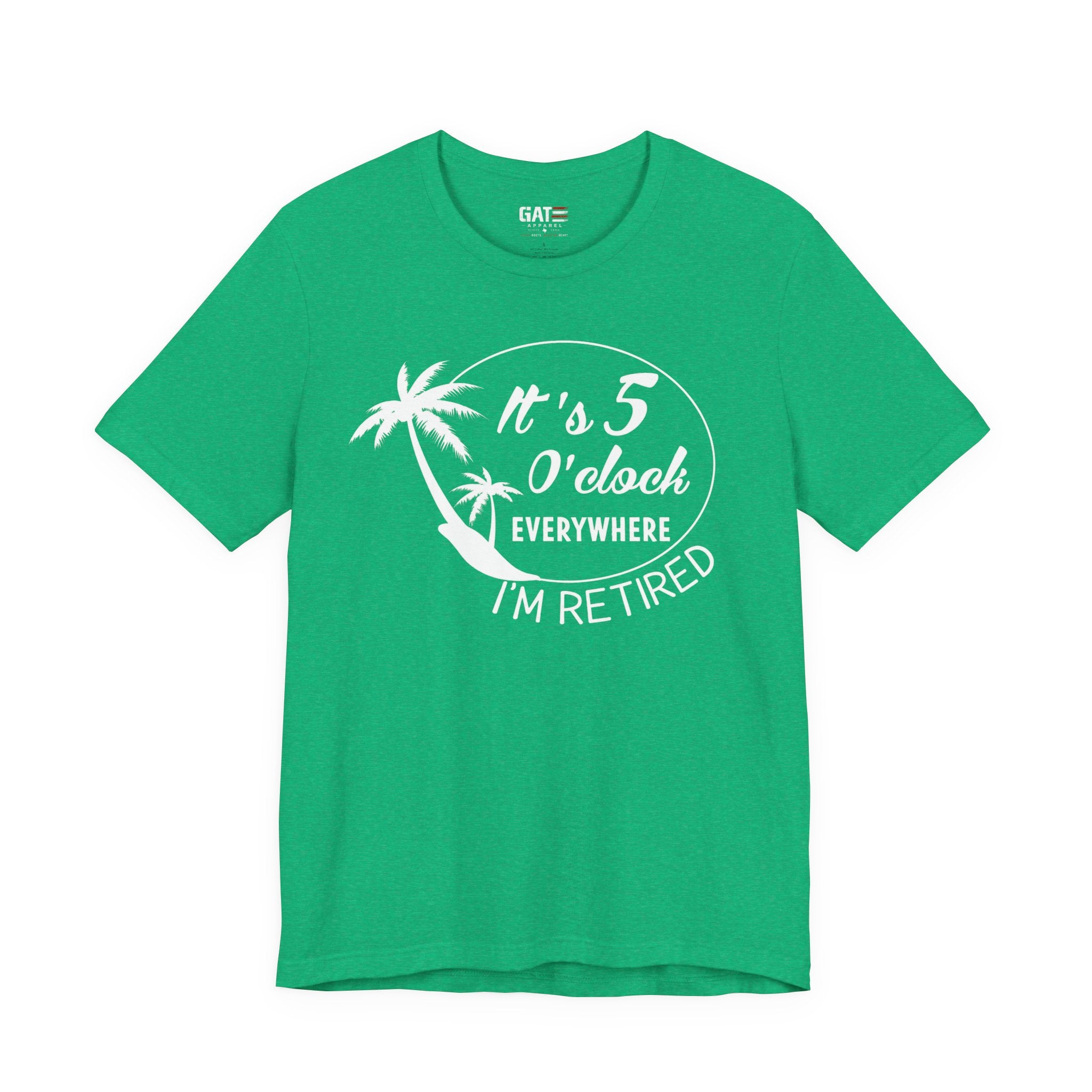 Retired Vibes Tee – "It's 5 O'Clock Everywhere I'm Retired" Palm Tree T-Shirt
