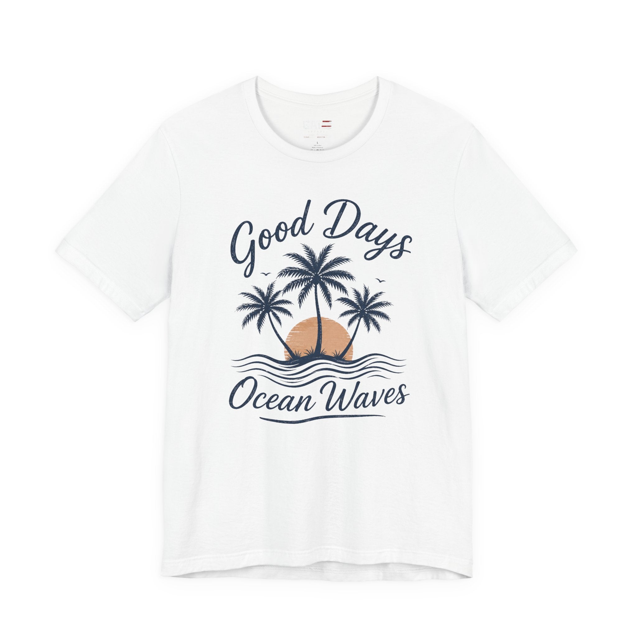 Ocean Waves T-Shirt — "Good Days" Beach Palm Sunset Tee