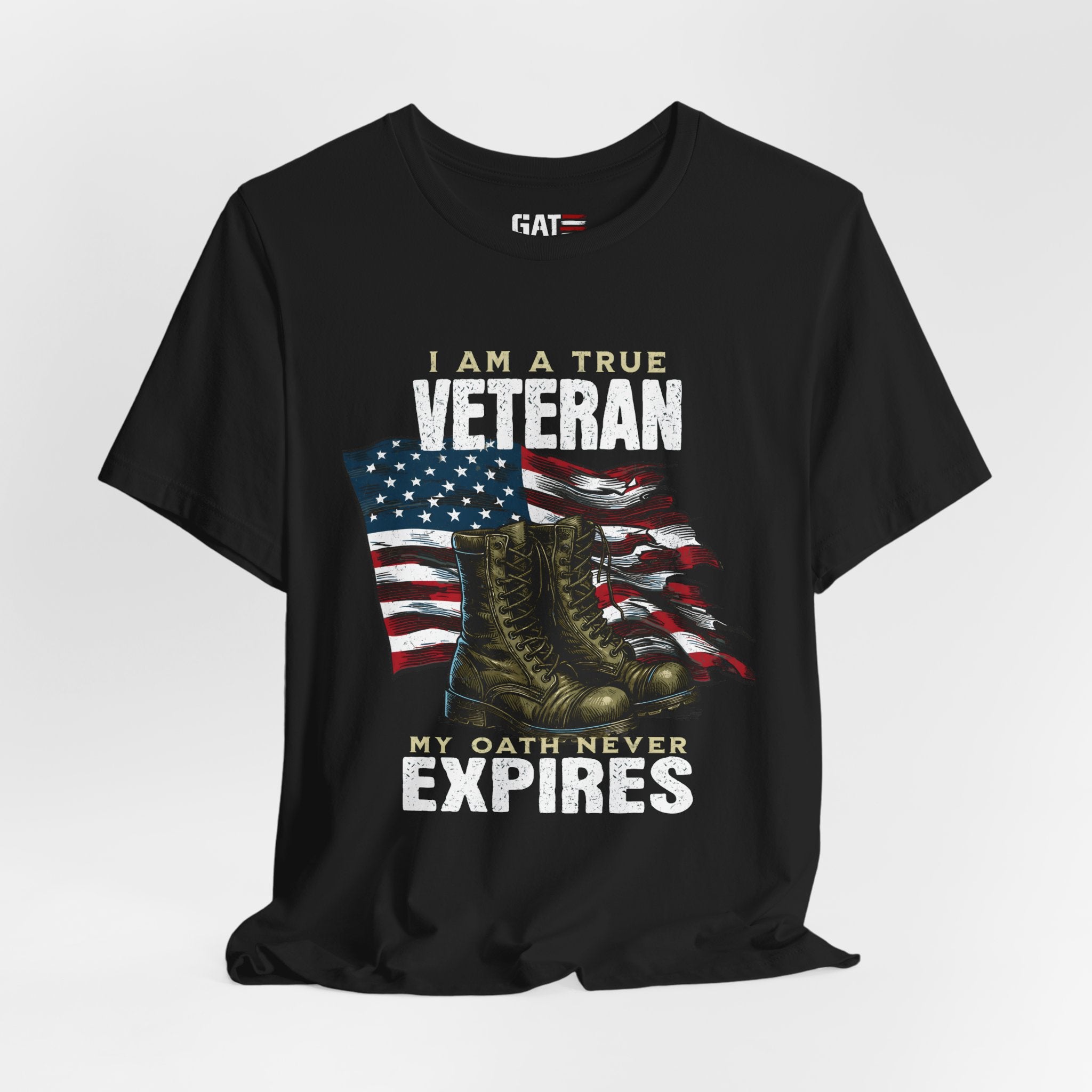 Veteran Shirt My Oath Never Expires, Proud Veteran Tee, Military Boots American Flag Shirt, Patriotic Veteran Gift for Men or Women