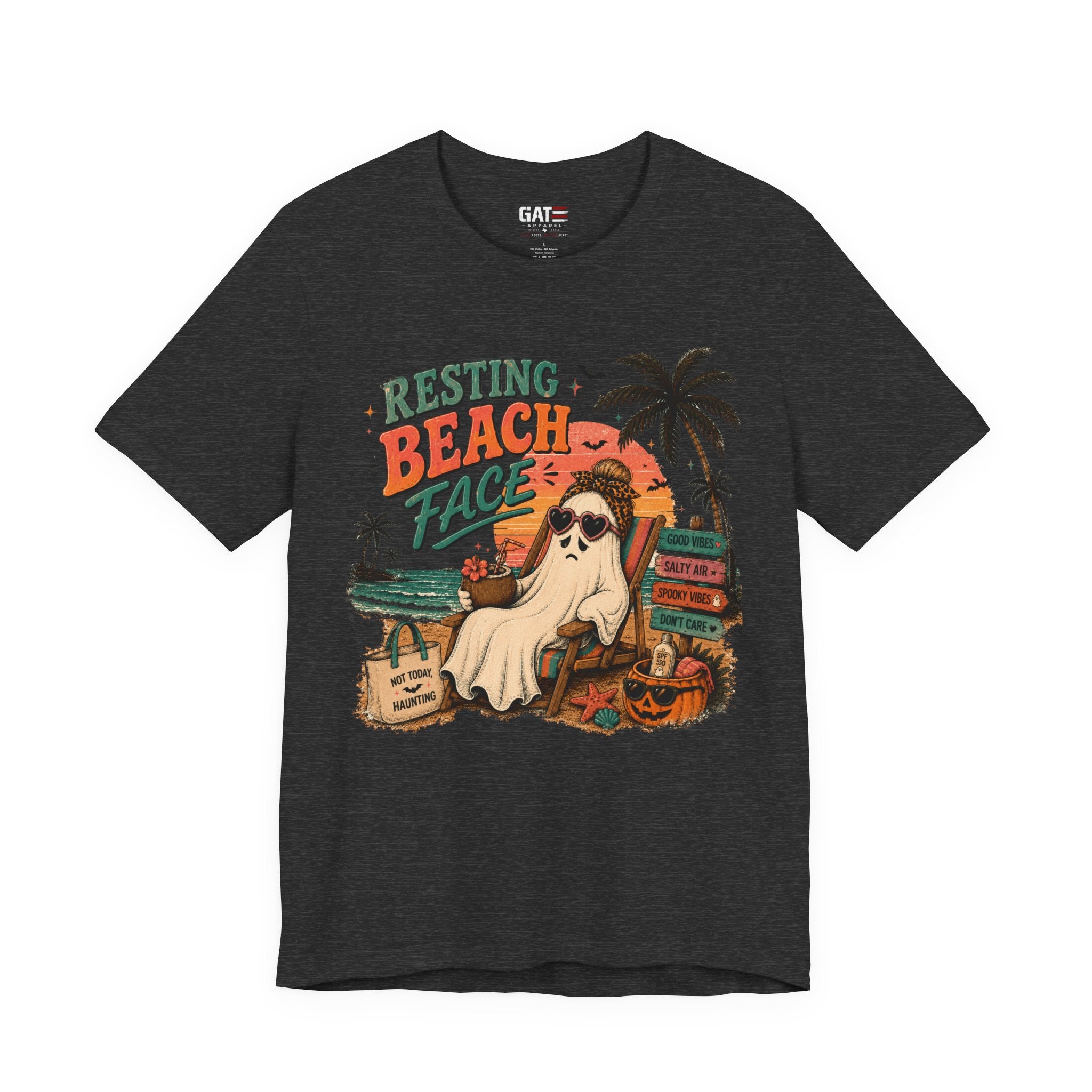 Summerween Shirt, Spooky Beach Shirt, Ghost Beach Tee, Halloween Beach Shirt, Coastal Halloween Tee, Tropical Ghost Shirt