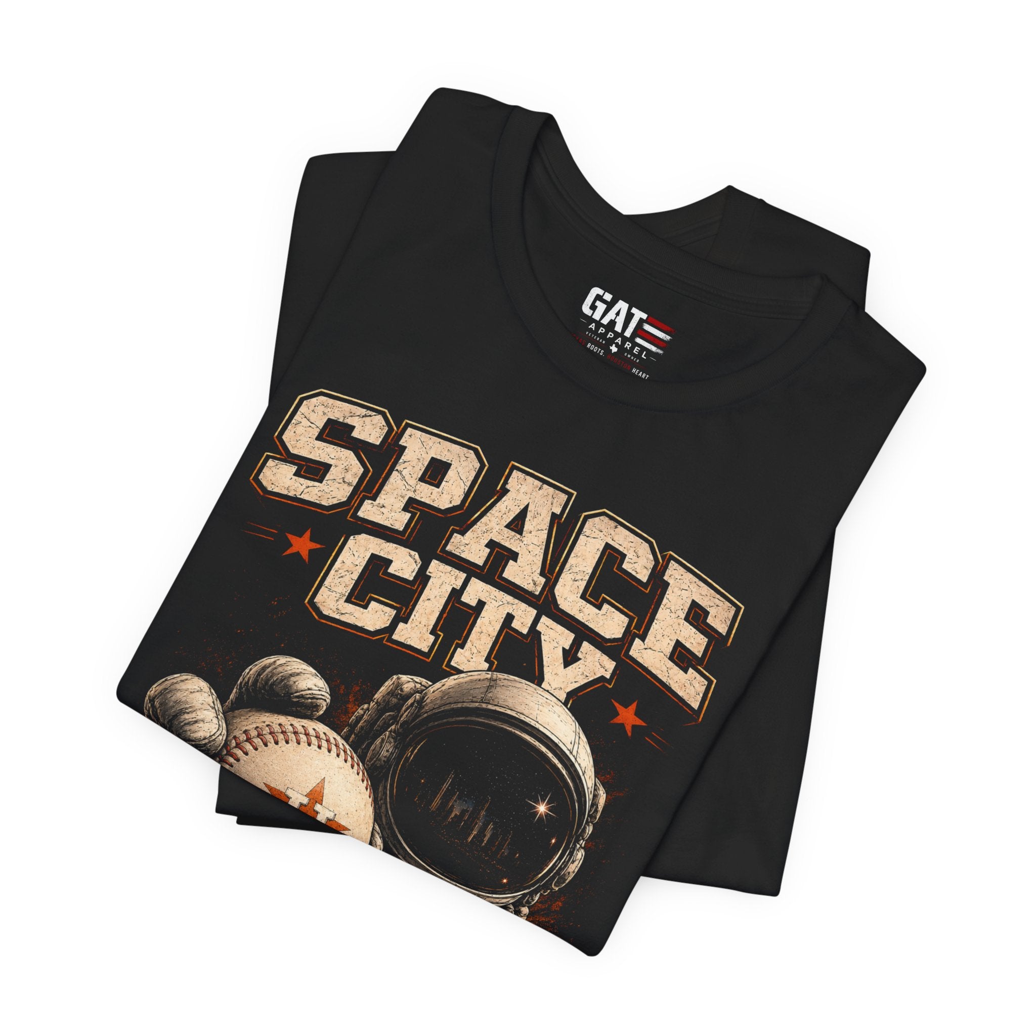 Houston Astros Space City Astronaut T-Shirt — Vintage Space Baseball Tee