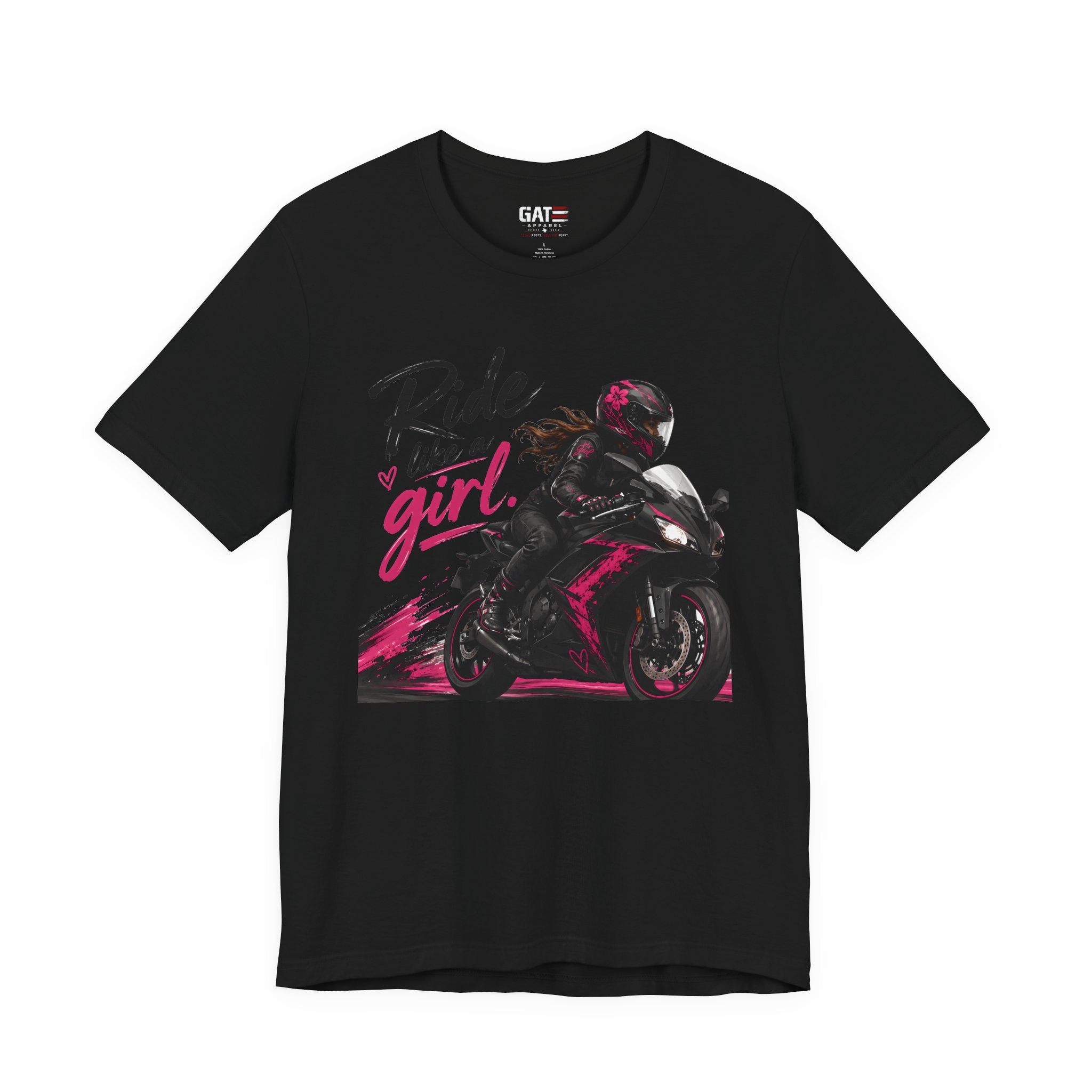Ride Like A Girl Shirt, Women Motorcycle Rider Tee, Pink Biker Shirt, Moto Girl Gift, Sport Bike Shirt, Female Rider Tee
