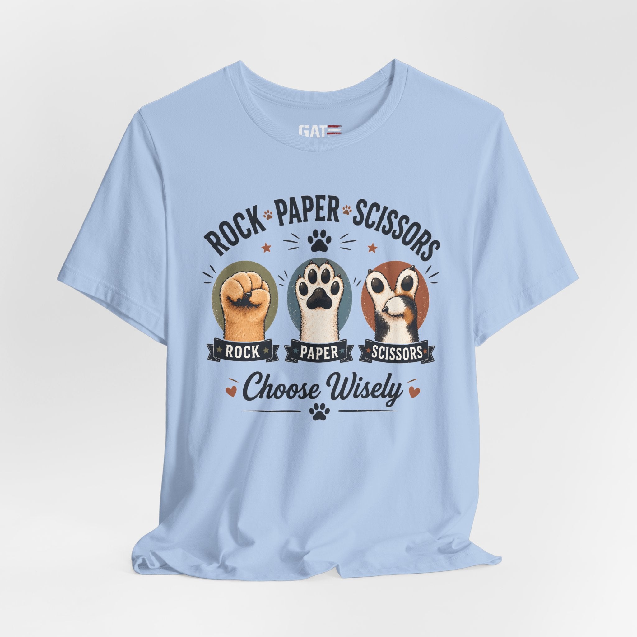 Rock Paper Scissors Cat Shirt, Funny Cat Lover Tee, Cat Paw Graphic Shirt, Cute Pet Mom Gift, Choose Wisely Cat Tee, Cat Dad Shirt