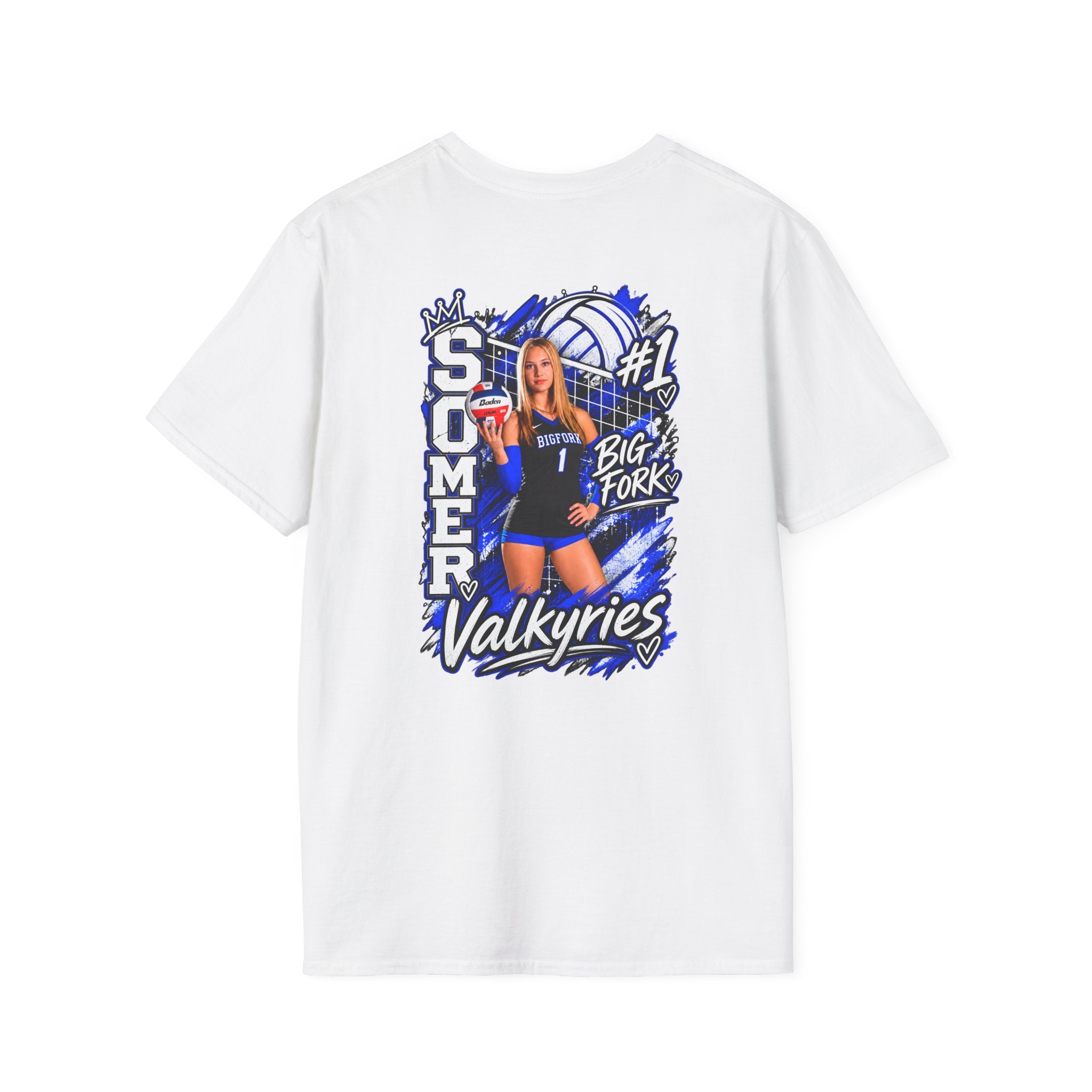 Volleyball Mom Senior Player Photo Tee — Custom Photo Team Name and Number