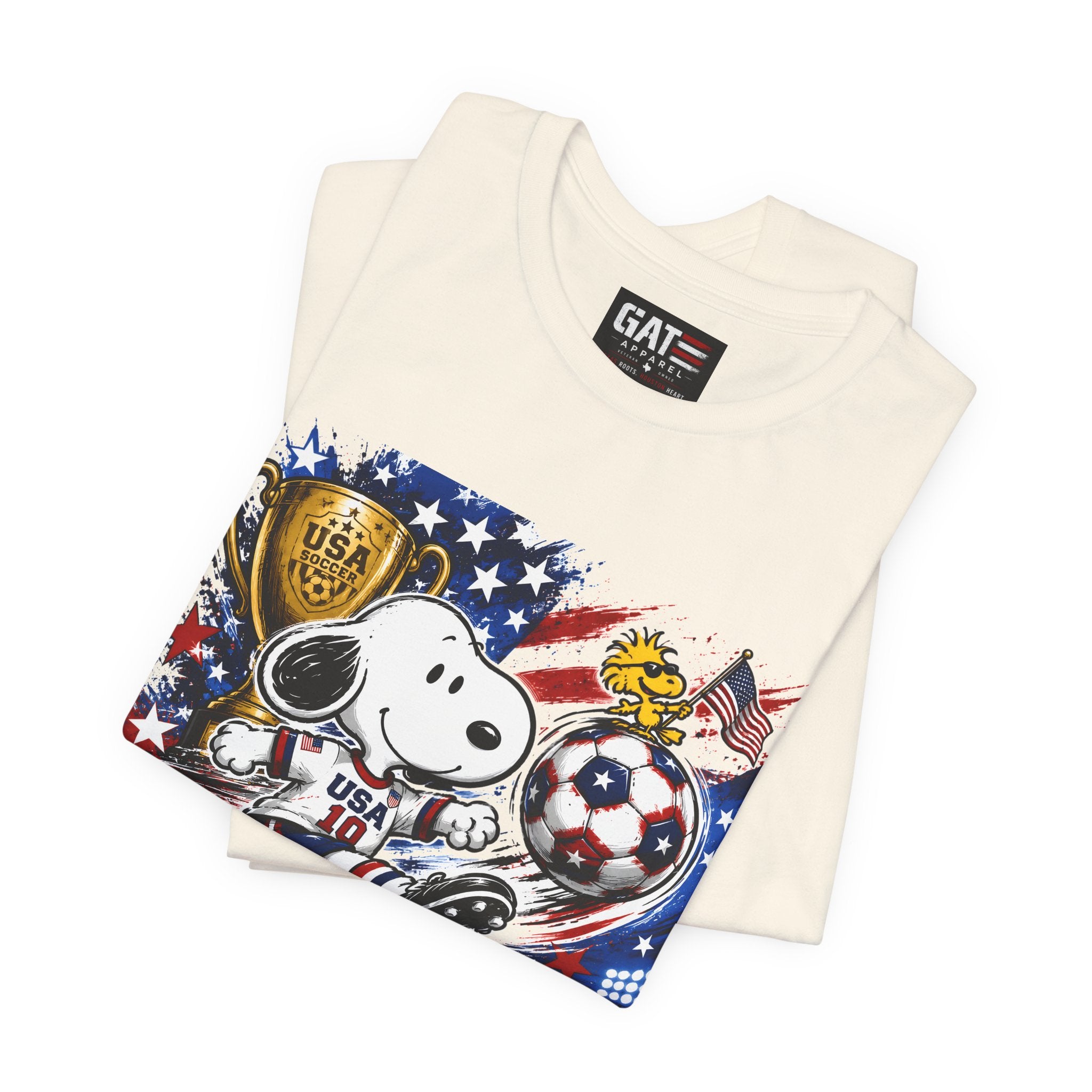 Snoopy USA Soccer Tee | Patriotic Soccer Graphic T-Shirt