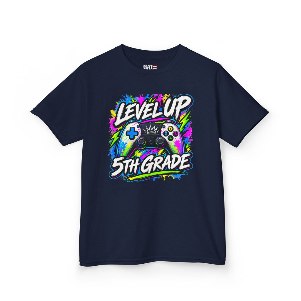 Personalized Grade Level Gamer Shirt – Level Up Kindergarten to 5th Grade Kids Tee