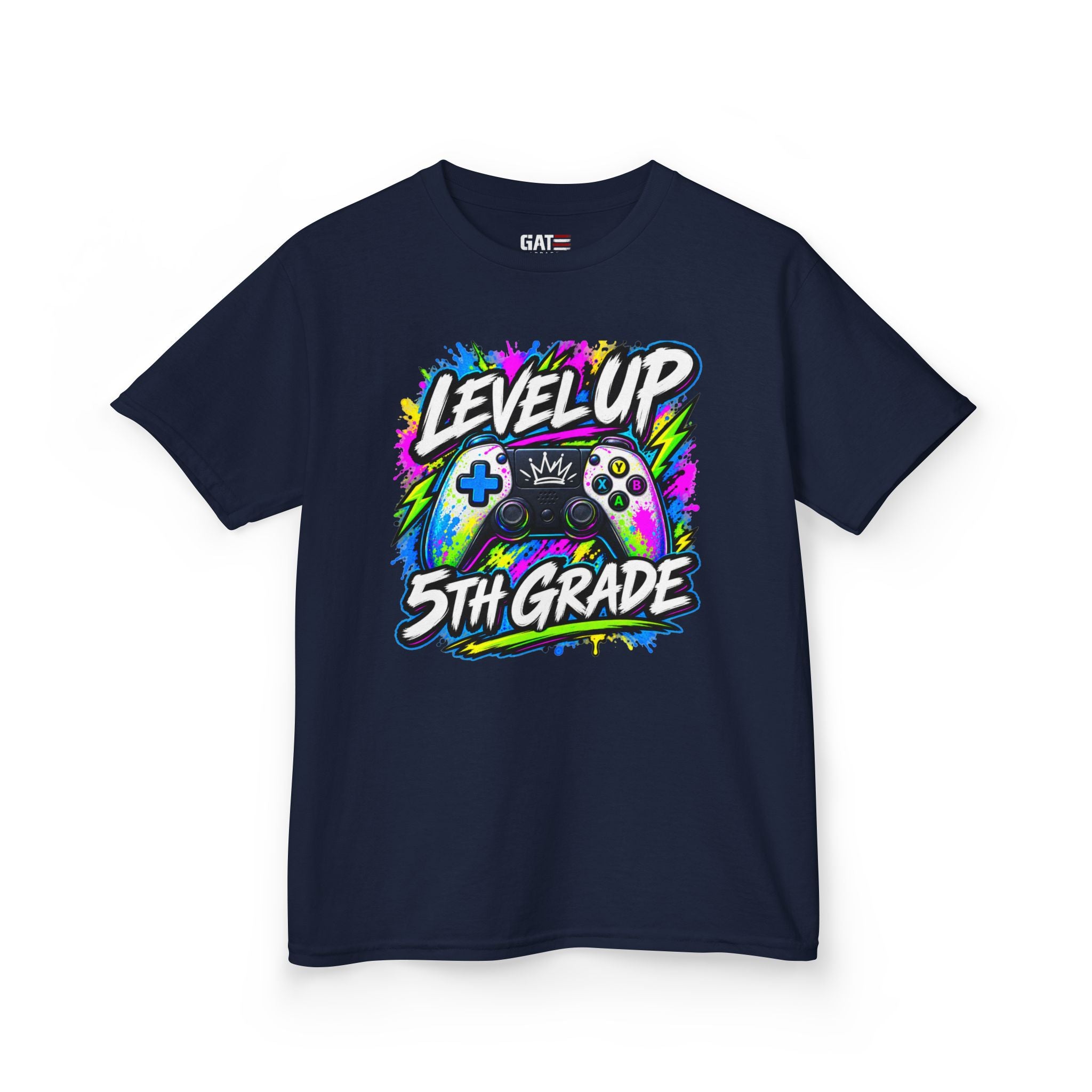 Personalized Grade Level Gamer Shirt – Level Up Kindergarten to 5th Grade Kids Tee