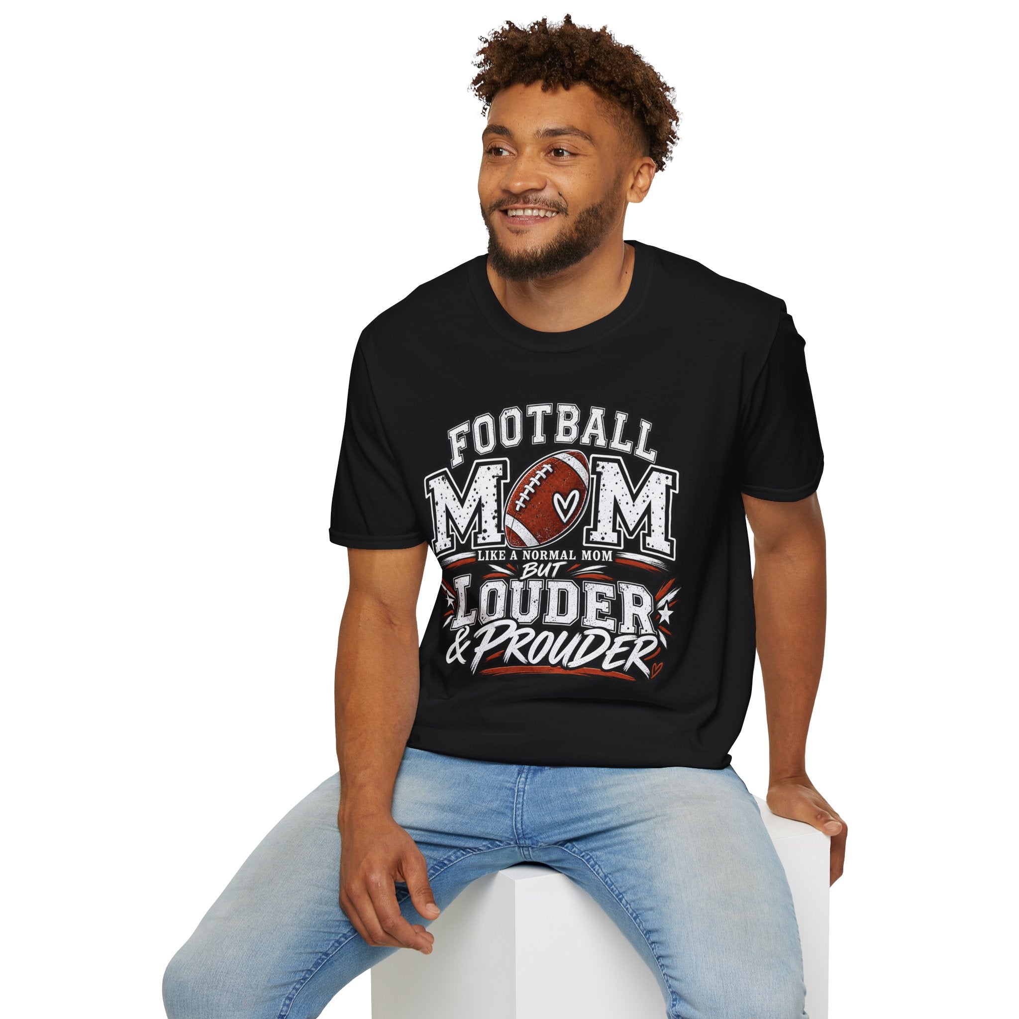 Football Mom Gildan Soft Style T-Shirt — Loud & Proud Vintage Football Mom Tee
