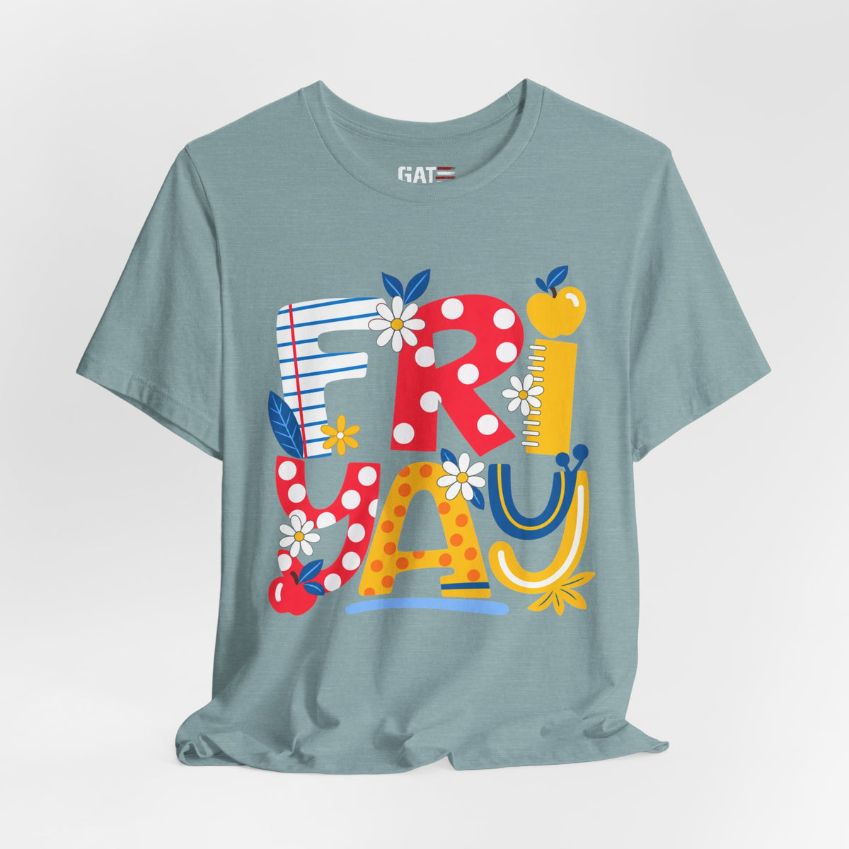 Teacher shirt FRIYAY Floral Tee — Colorful Spring Graphic T‑Shirt