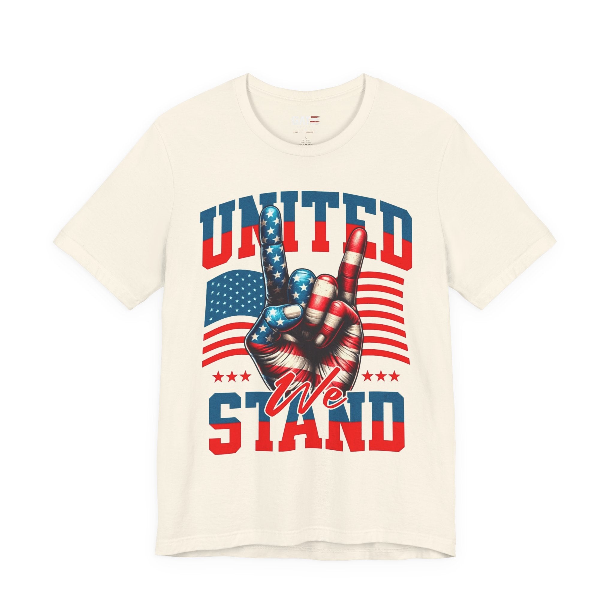 United We Stand T-Shirt — Patriotic American Flag Peace Hand Tee