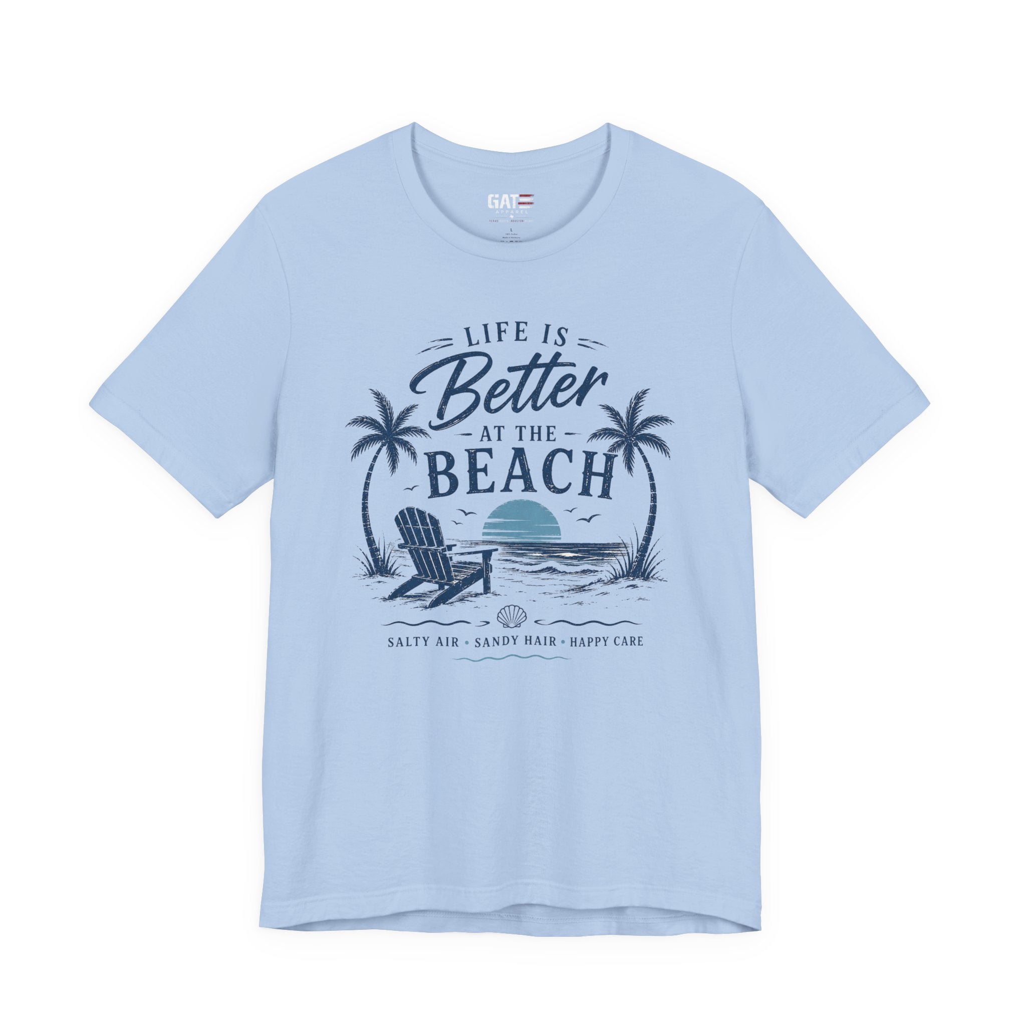 Life Is Better at the Beach T-Shirt — Vintage Coastal Palm Tee