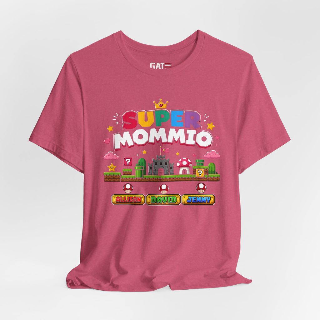Super Mommio pixel game design T-Shirt | Retro video game mom tee