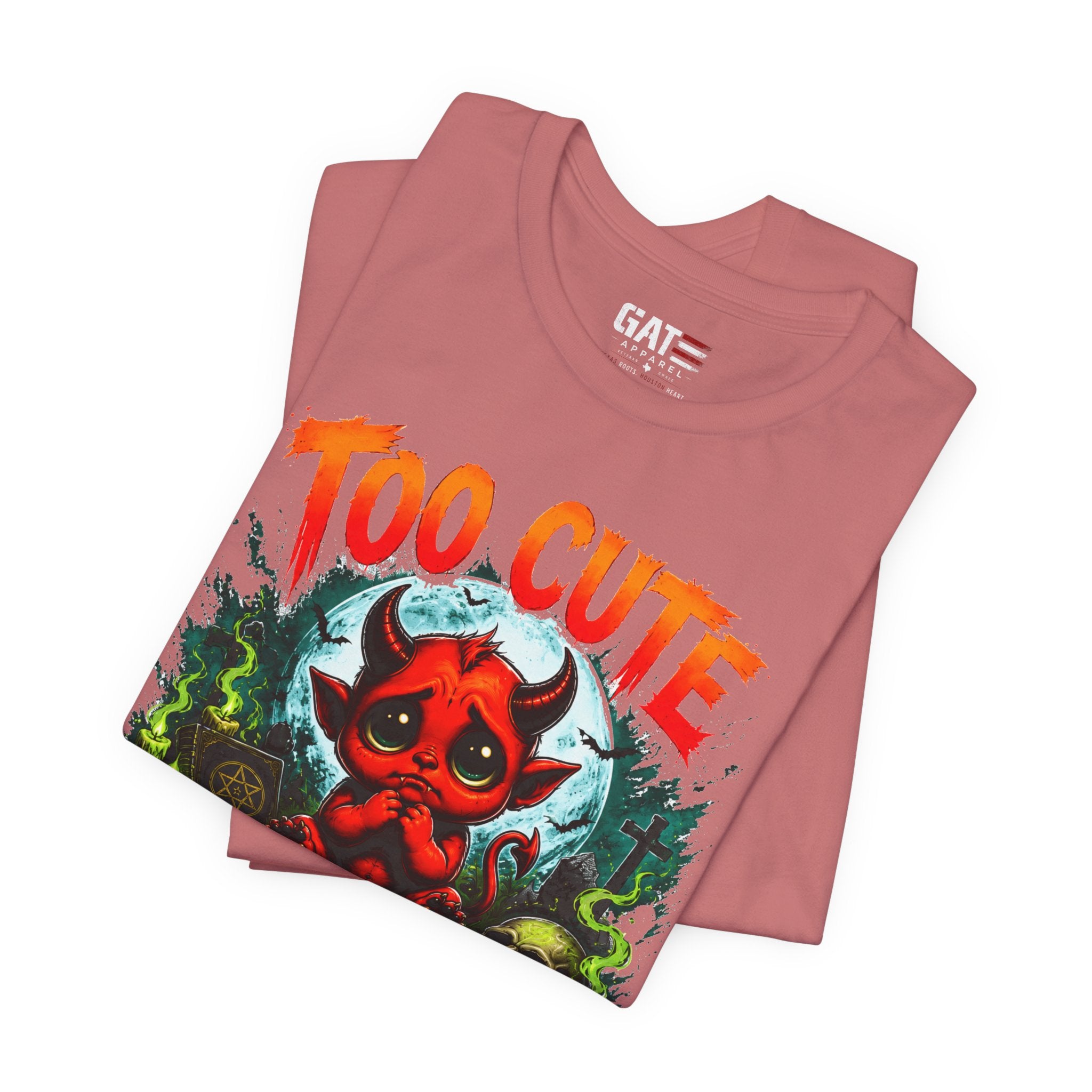 Too Cute to Exorcise T-Shirt — Cute Devil Graphic Tee (Halloween)