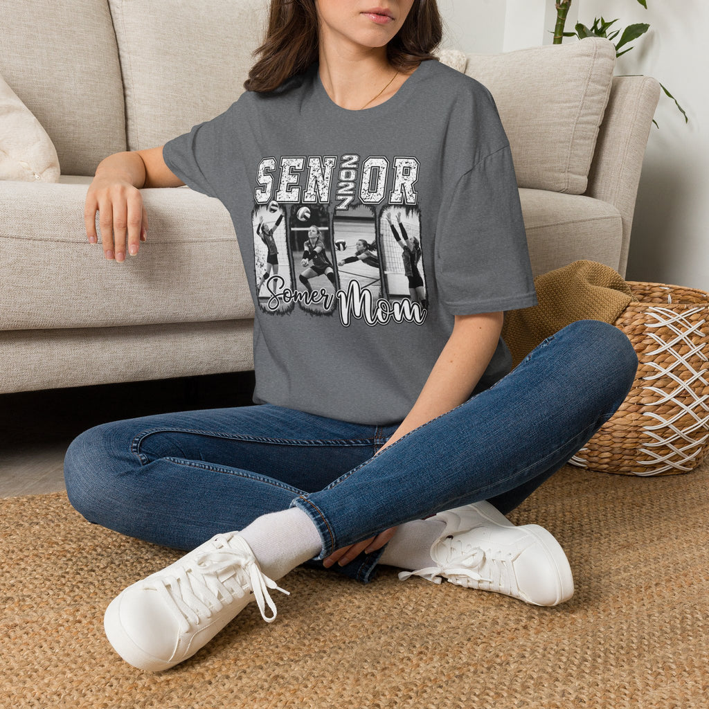Senior Volleyball Mom T‑Shirt Personalized Photos and Name