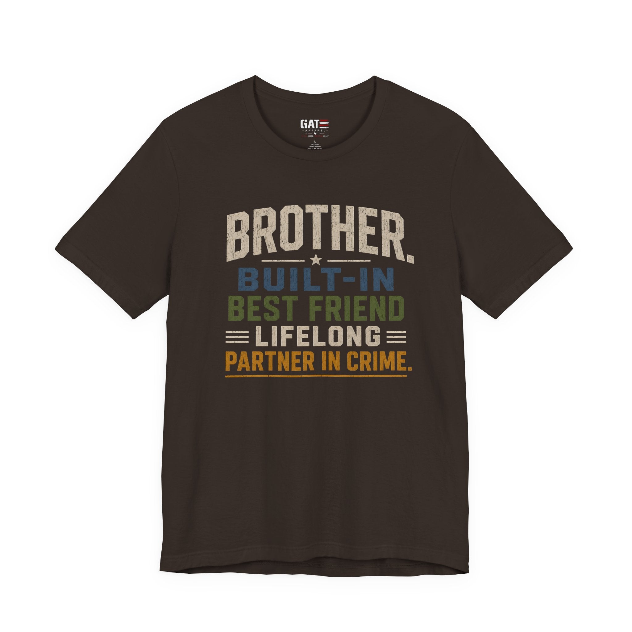 Brother Built In Best Friend Lifelong Partner In Crime Shirt, Funny Brother Gift, Sibling Tee, Brother Birthday Gift Tee