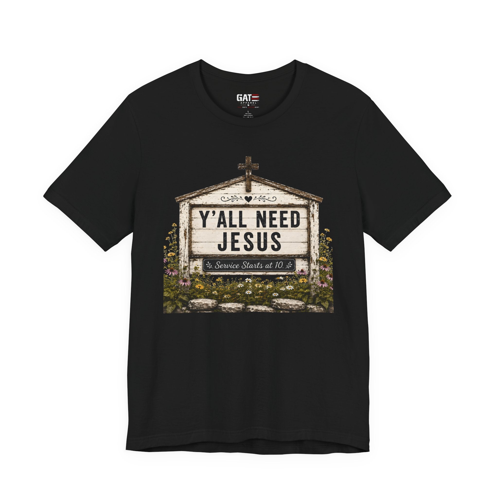 Y'all Need Jesus, Christian Shirt for Women, Rustic Faith Graphic Tee, Country Western Shirt, Farmhouse Christian Gift, Cowgirl Church Tee