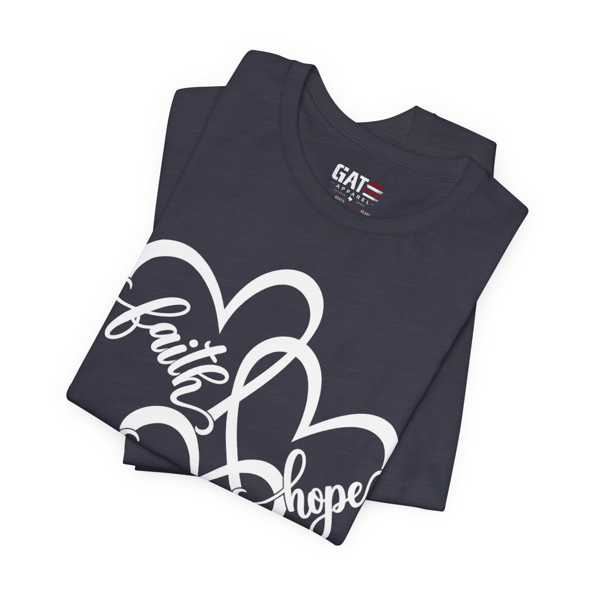 Faith Hope Love Heart T-Shirt — Inspirational Christian Tee