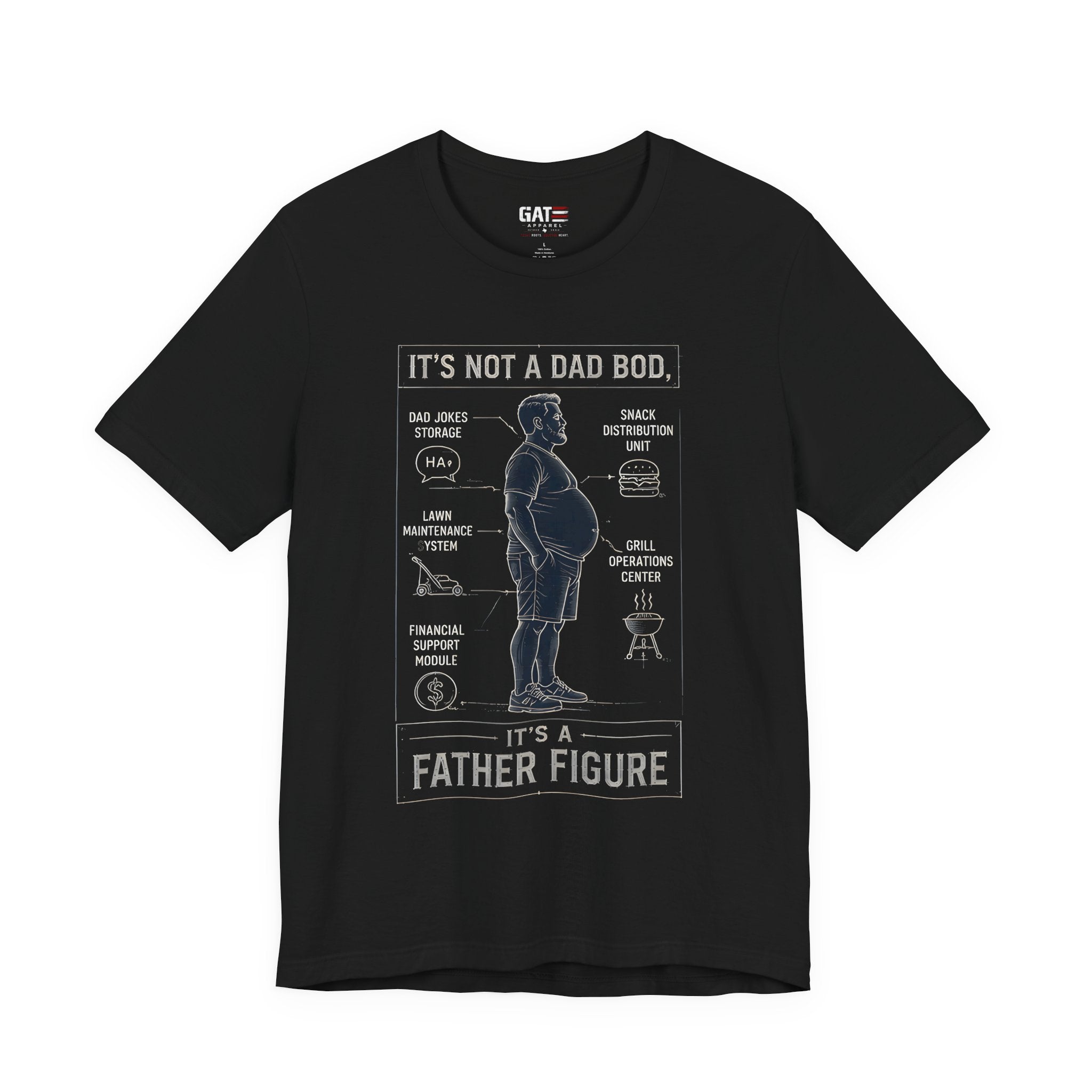 It's Not a Dad Bod It's a Father Figure Shirt | Funny Dad Shirt | Blueprint Dad Bod Tee | Father's Day Gift for Dad | Grill Master Dad Tee