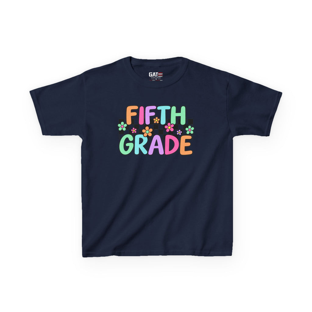 Custom Grade Level Shirt for Kids – Retro Checkered Floral Back to School Tee