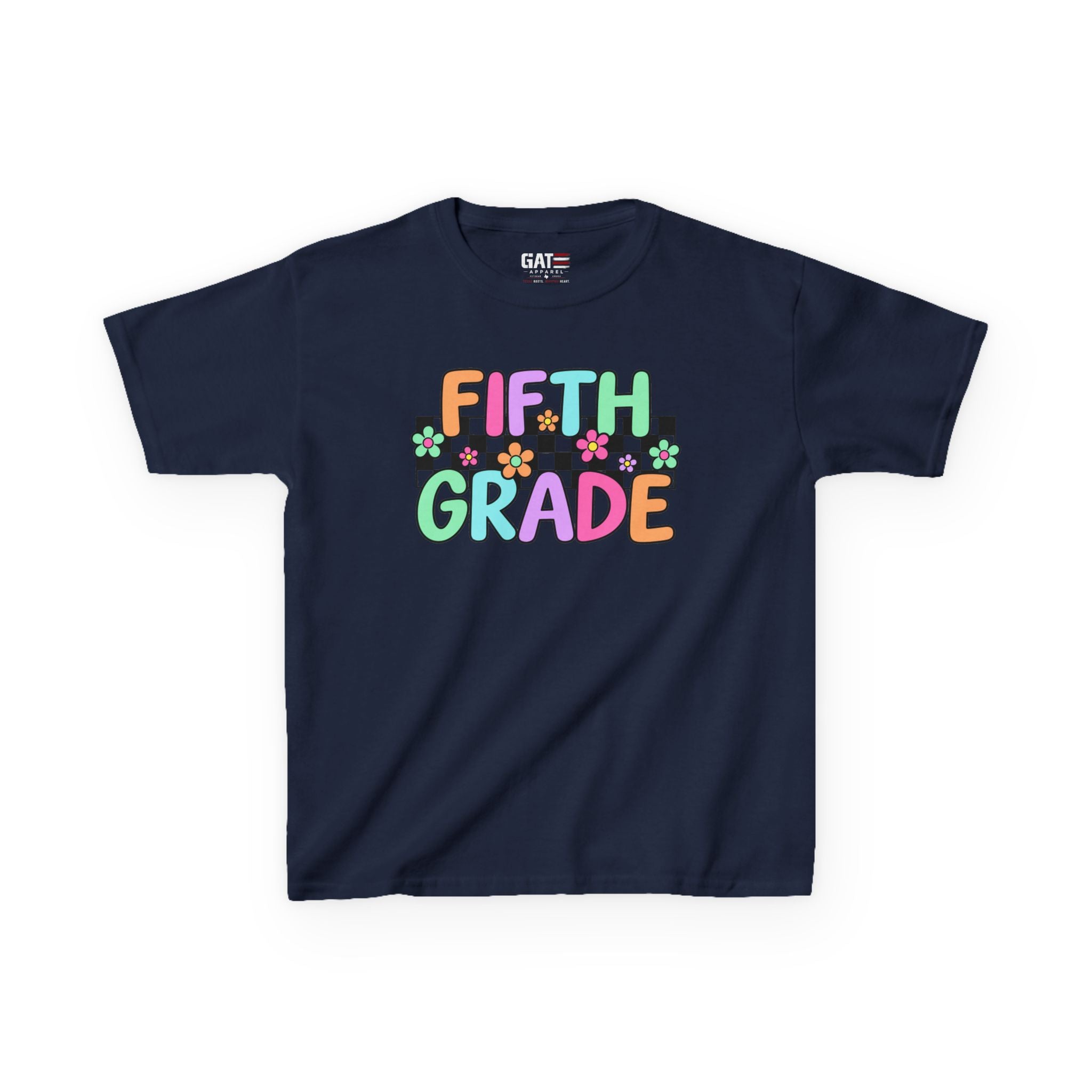 Custom Grade Level Shirt for Kids – Retro Checkered Floral Back to School Tee