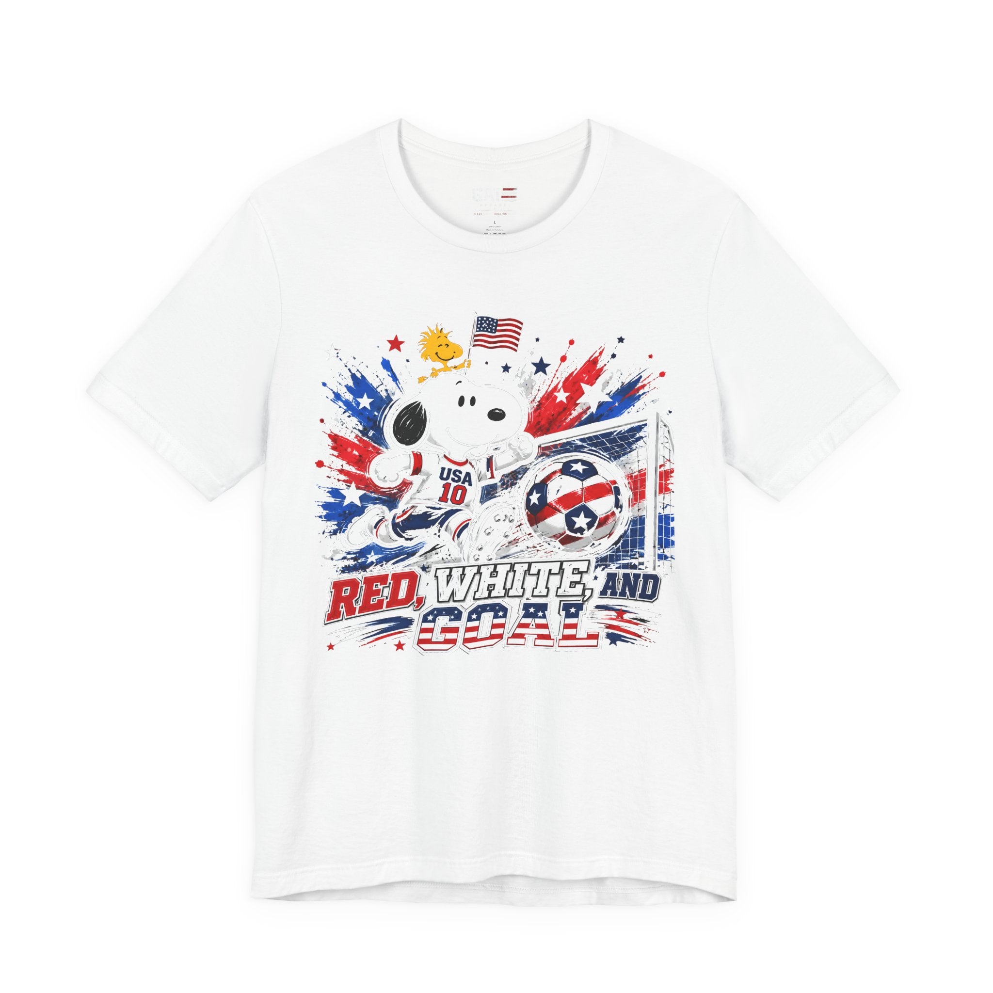 USA Soccer Snoopy Shirt, Red White and Goal Tee, Patriotic Soccer Fan Shirt, Fourth of July Soccer Graphic Tee