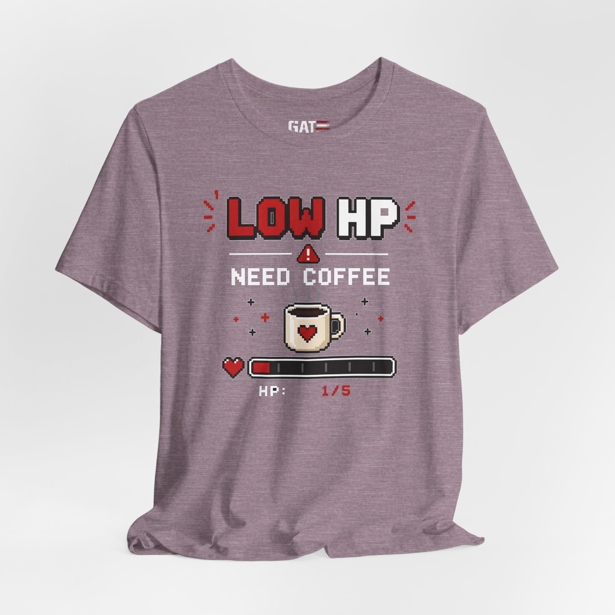 Funny Coffee Lover Shirt, Gamer Coffee Tee, Retro Pixel Art Shirt, Caffeine Addict Gift, Gaming T-Shirt