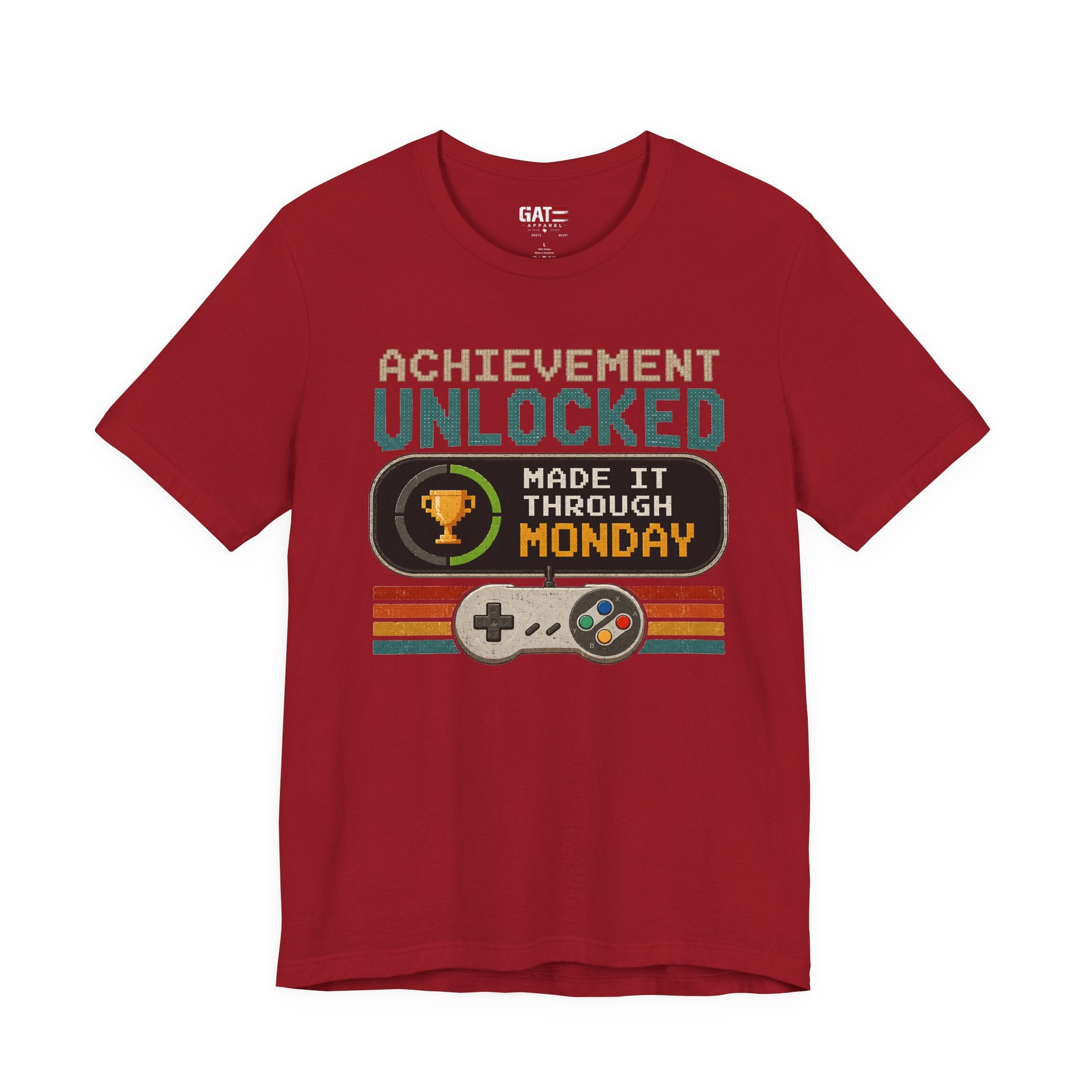 Retro Gaming Shirt, Funny Work Shirt, Made It Through Monday Tee, Gamer Gift for Men Women, Office Humor Shirt