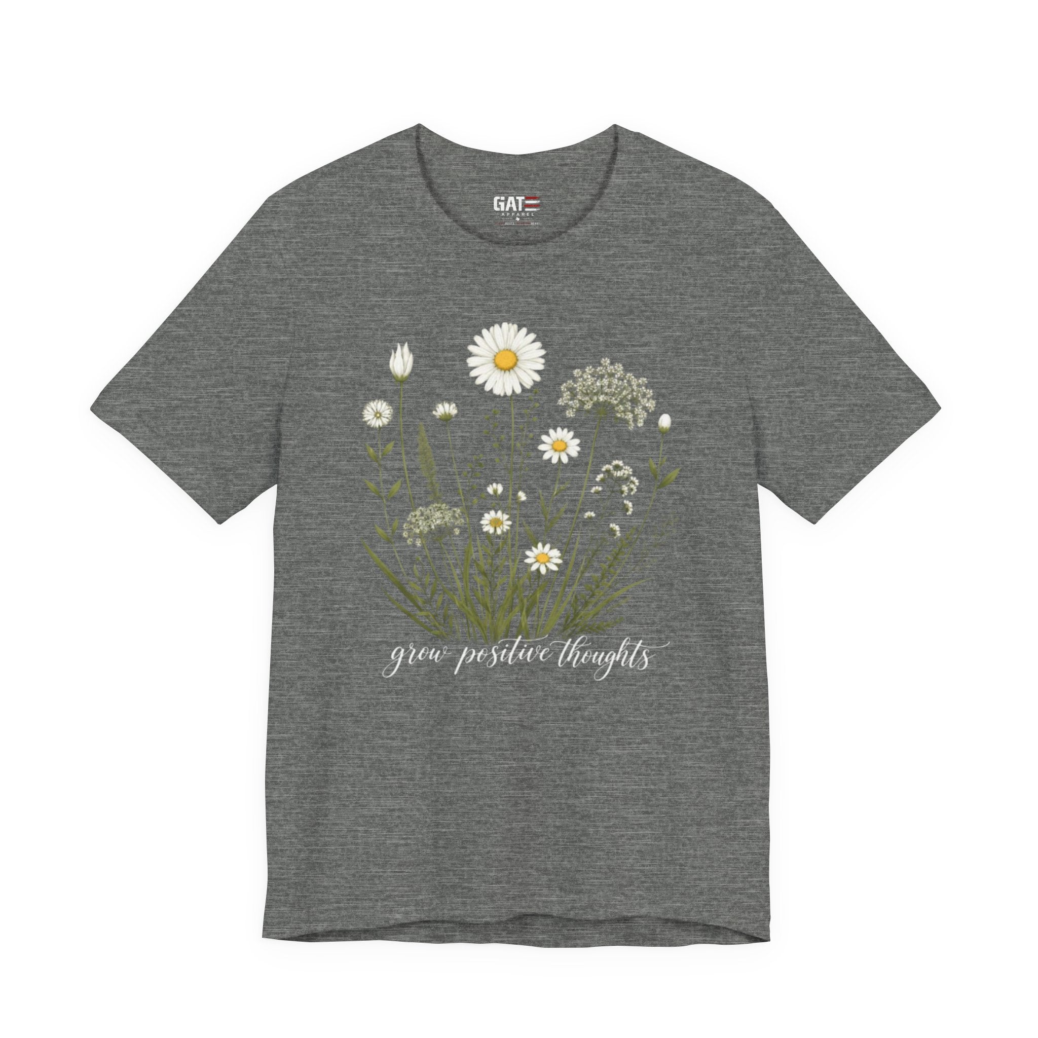 Floral 'Grow Positive Thoughts' T‑Shirt