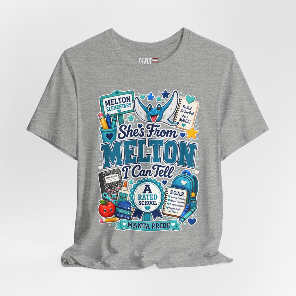 She's From Melton School Tee — Manta Pride Elementary Graphic T‑Shirt