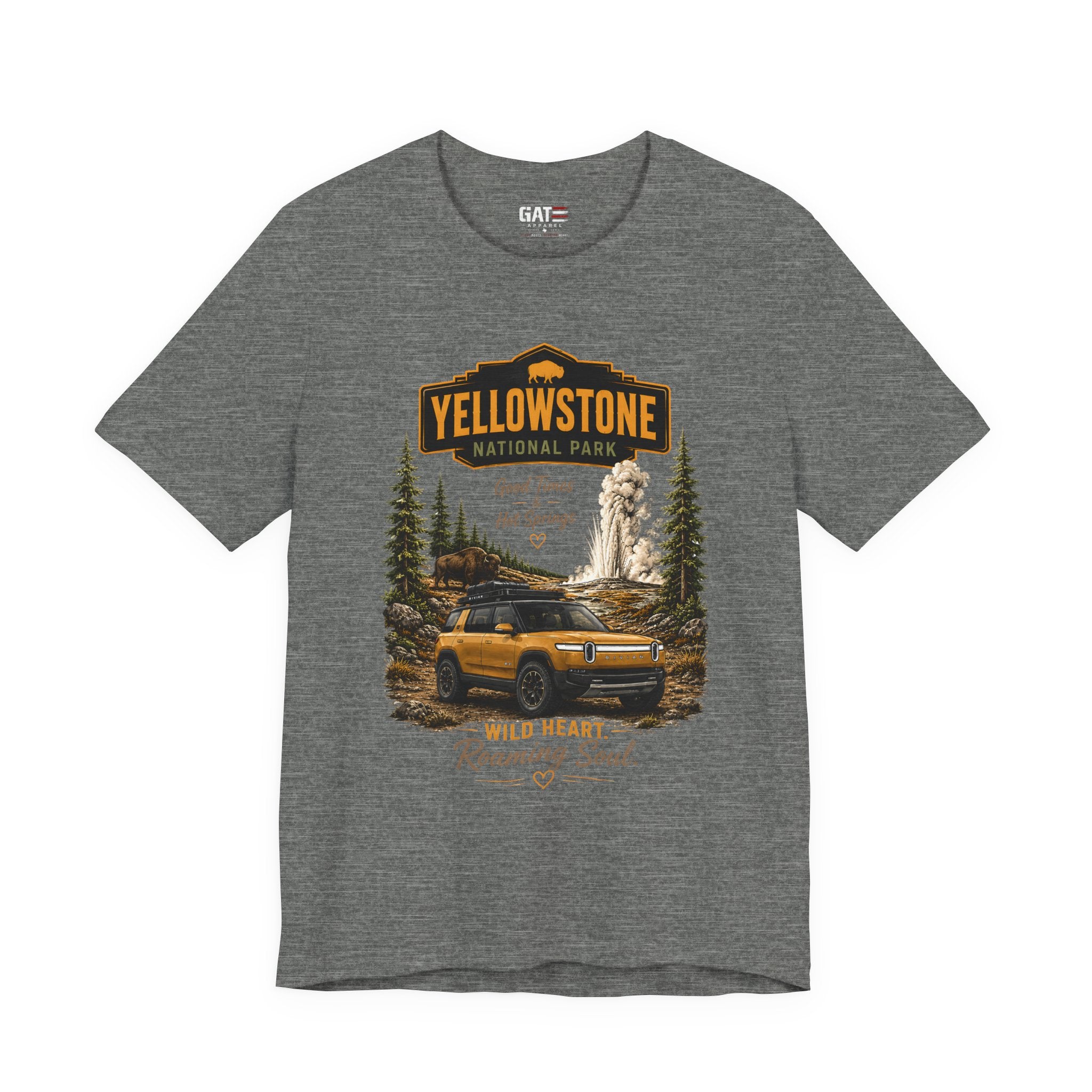 Yellowstone National Park Tee — "Wild Heart Roaming Soul" Adventure T‑Shirt