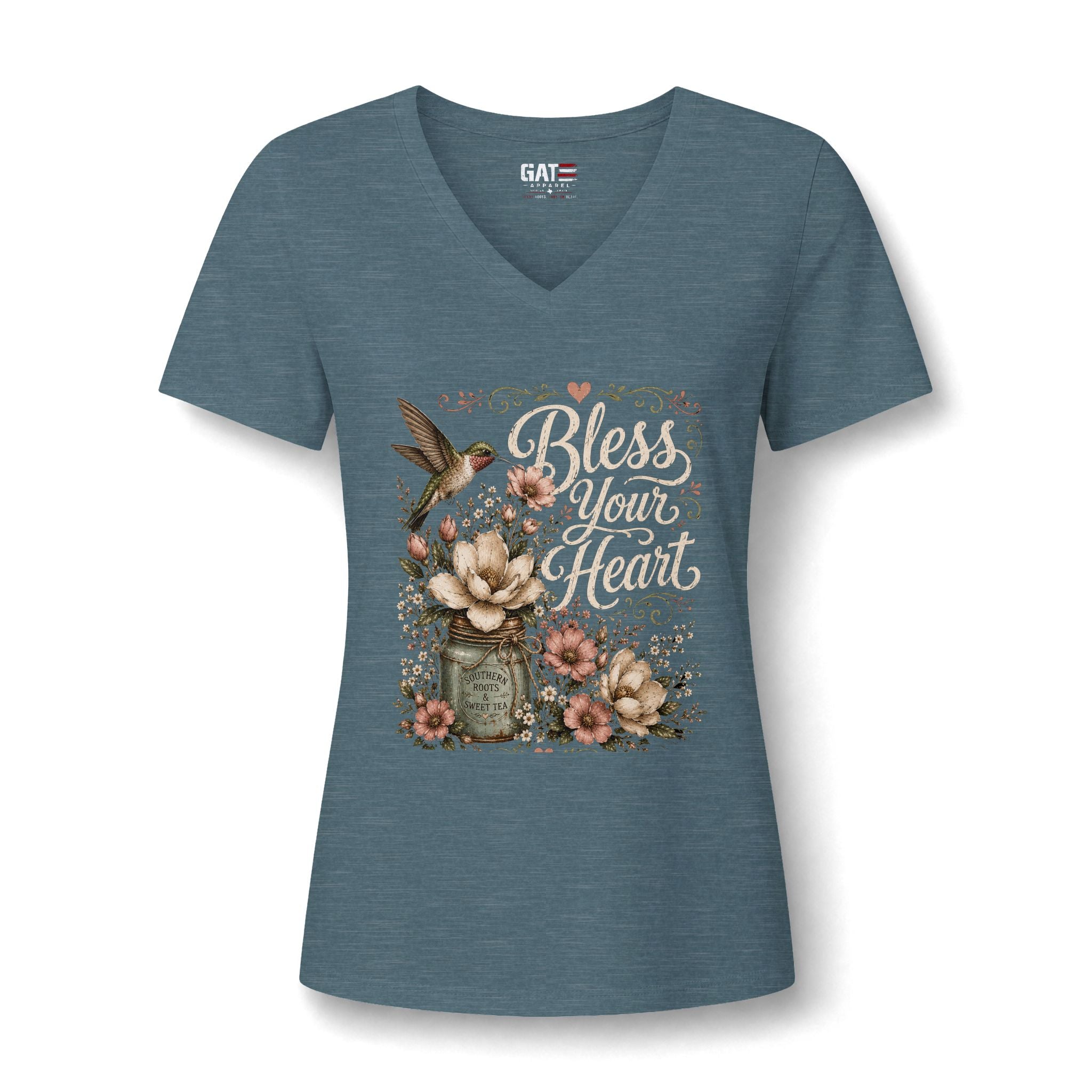 Bless Your Heart Floral V-Neck Tee