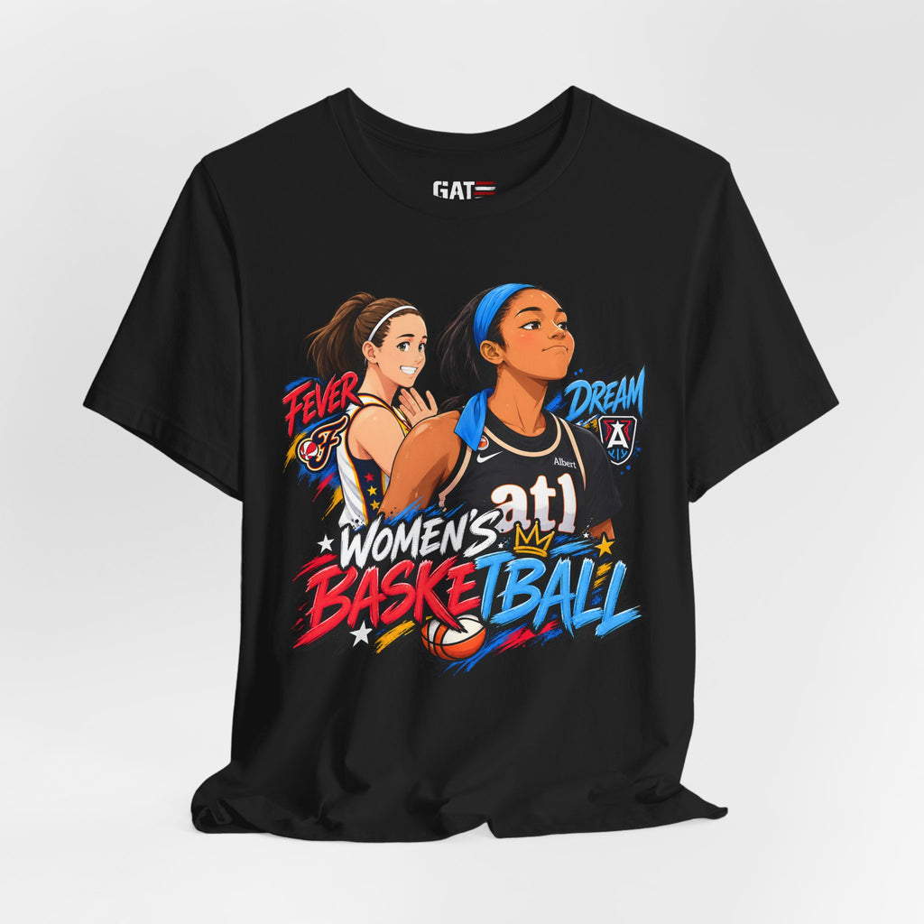 Caitlin Clark Angel Reese Shirt WNBA Basketball Rivalry Fever Sky Graphic Tee