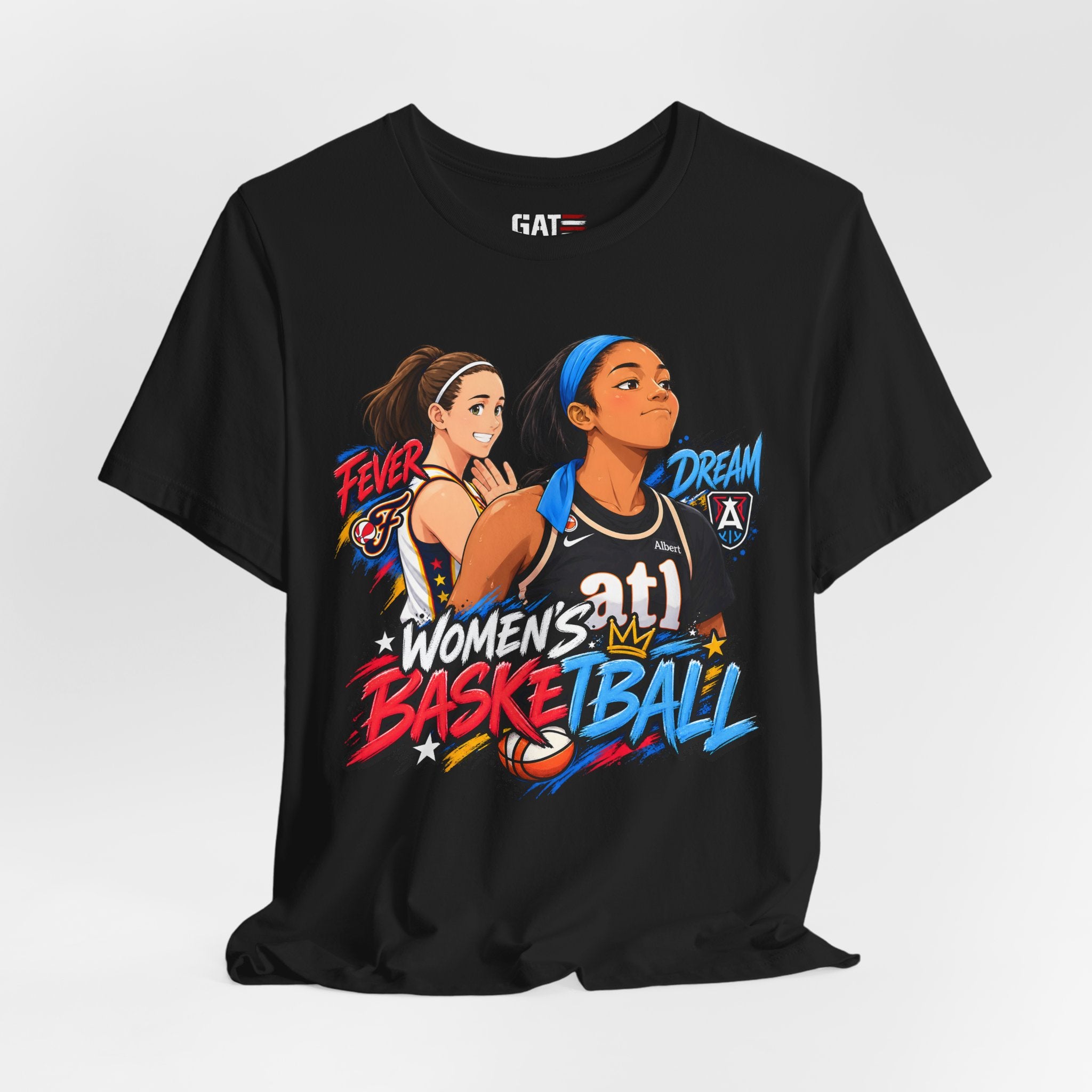 Caitlin Clark Angel Reese Shirt WNBA Basketball Rivalry Fever Sky Graphic Tee