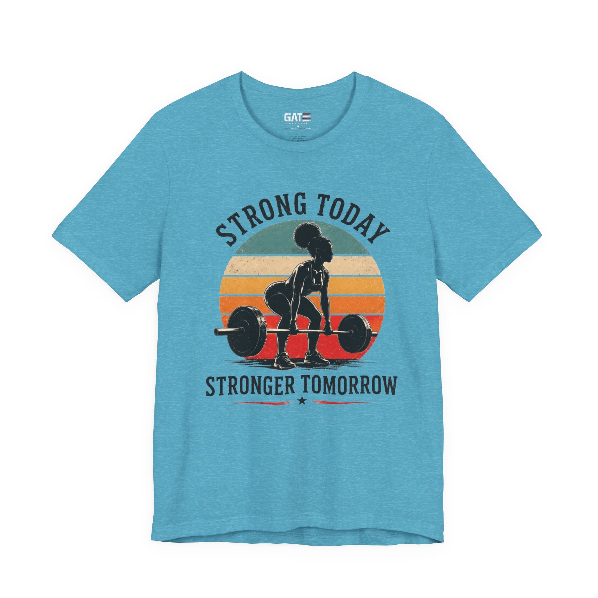 Strong Today Stronger Tomorrow Shirt, Women's Gym Shirt, Retro Weightlifting Tee, Fitness Gift for Women