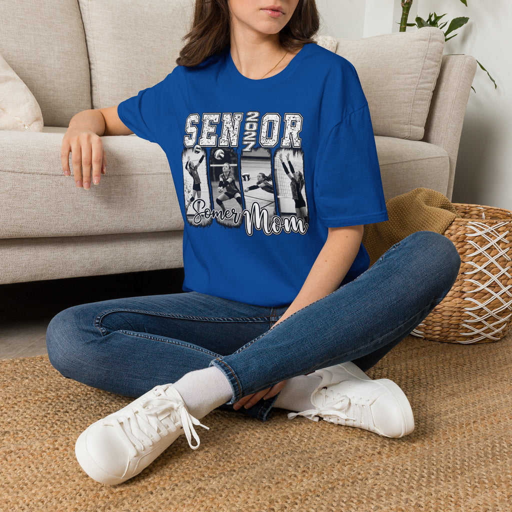 Senior Volleyball Mom T‑Shirt Personalized Photos and Name