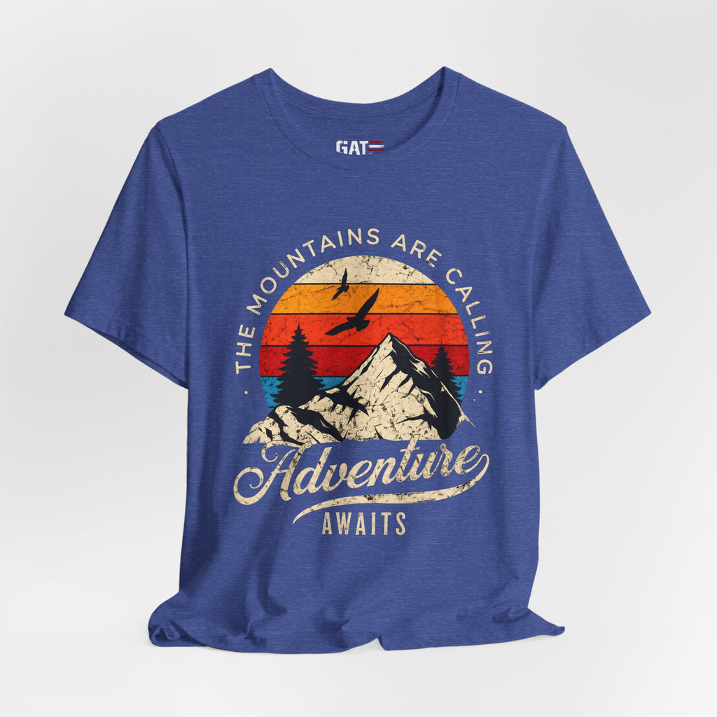 Mountain Adventure Shirt, The Mountains Are Calling Adventure Awaits Tee, Vintage Hiking T Shirt, Camping Shirt, Outdoor Lover Gift, Nature