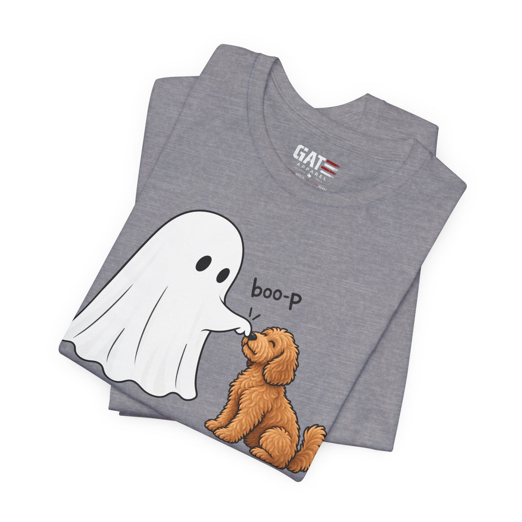 Halloween Ghost & Doodle— "boo-p" Cute Dog Halloween T-Shirt