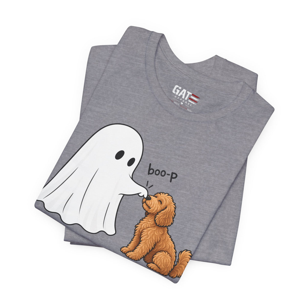 Halloween Ghost & Doodle— "boo-p" Cute Dog Halloween T-Shirt