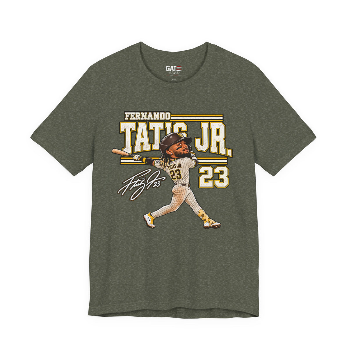 San Diego Padres – Fernando Tatis Jr. – #23 Baseball Tee — Signed Cartoon Batter Design