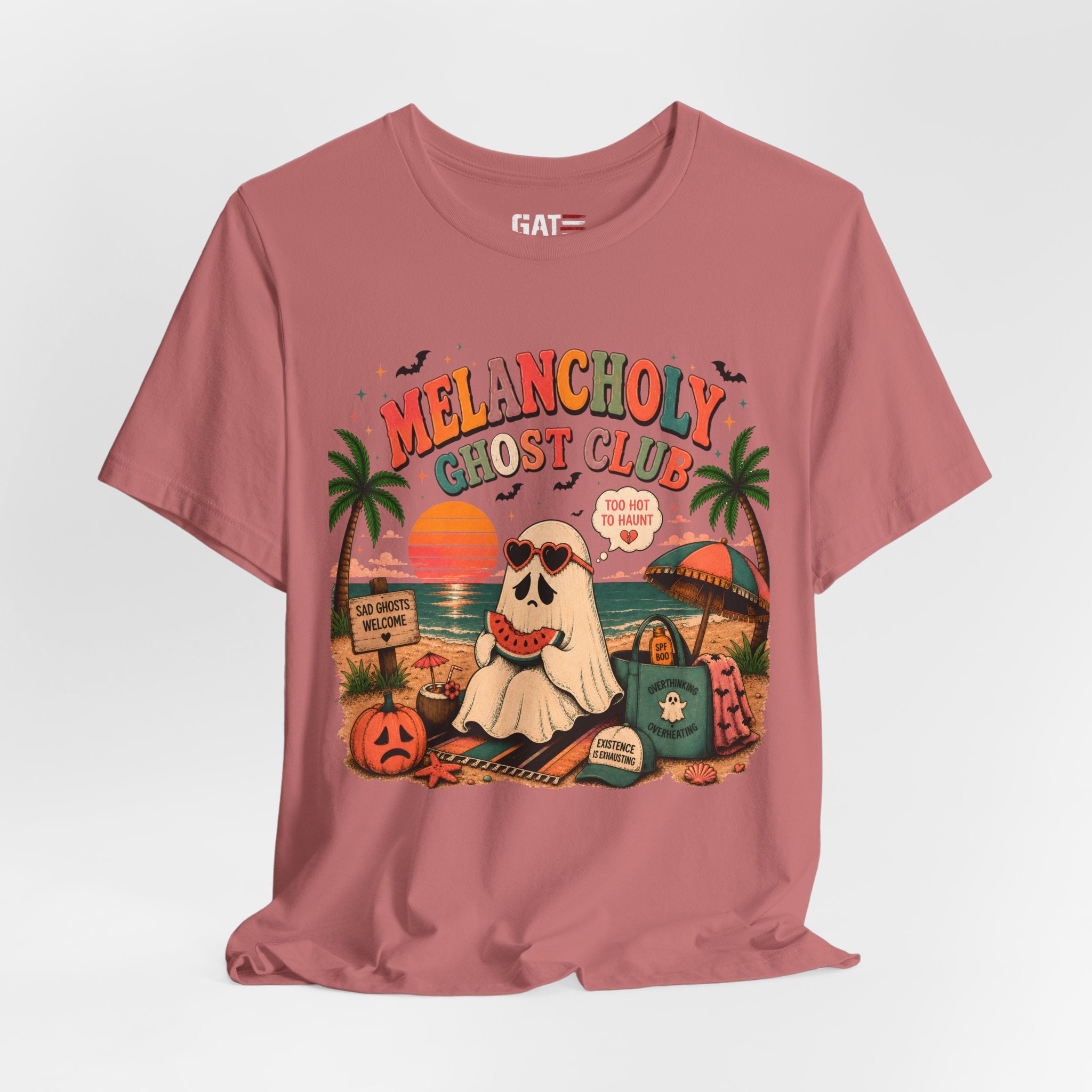 Summerween Shirt, Spooky Beach Shirt, Ghost Beach Tee, Halloween Beach Shirt, Coastal Halloween Tee, Tropical Ghost Shirt